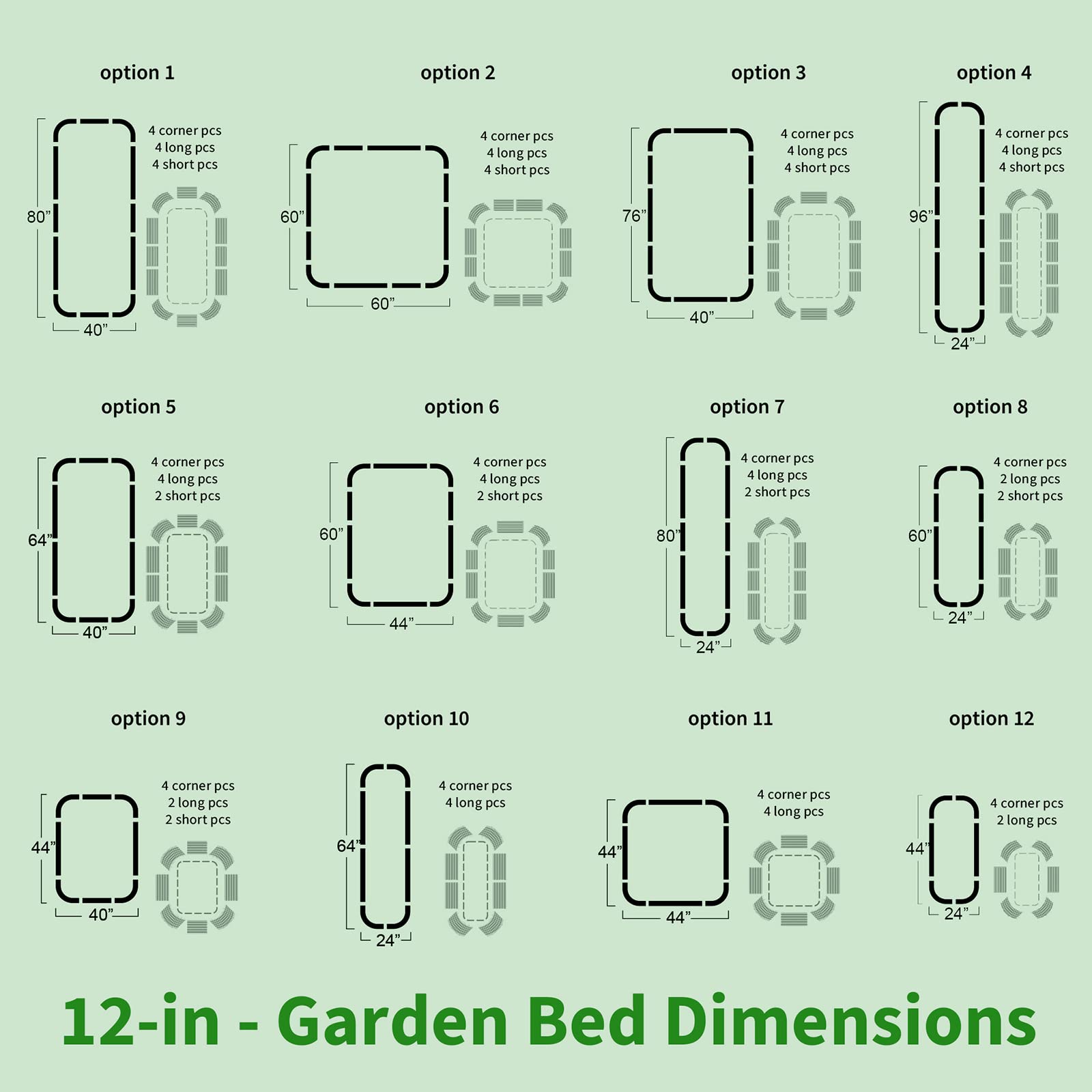 Olle 12-in-1 Raised Garden Bed Kit - 32