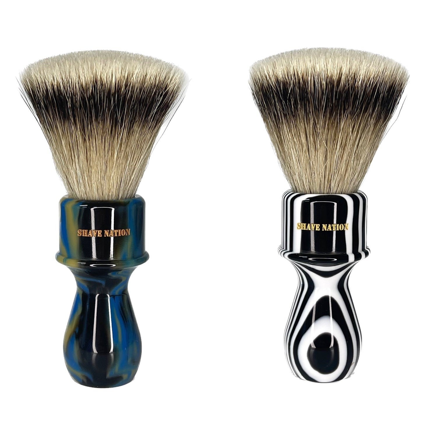 Premium Silvertip Badger Shaving Brush by Shave Nation - FLATBOY for Smooth & Comfortable Shaving - Perfect for Wet Shaving, Grooming Kits & Men's Skincare Routine