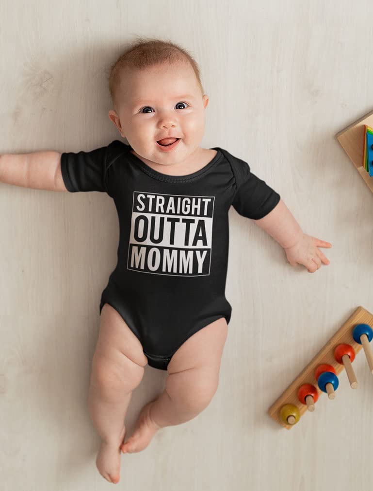 Funny Newborn Baby Bodysuit - Straight Outta Mommy Outfit for Boys & Girls | Perfect New Mom Gift for Baby Showers & Photoshoots