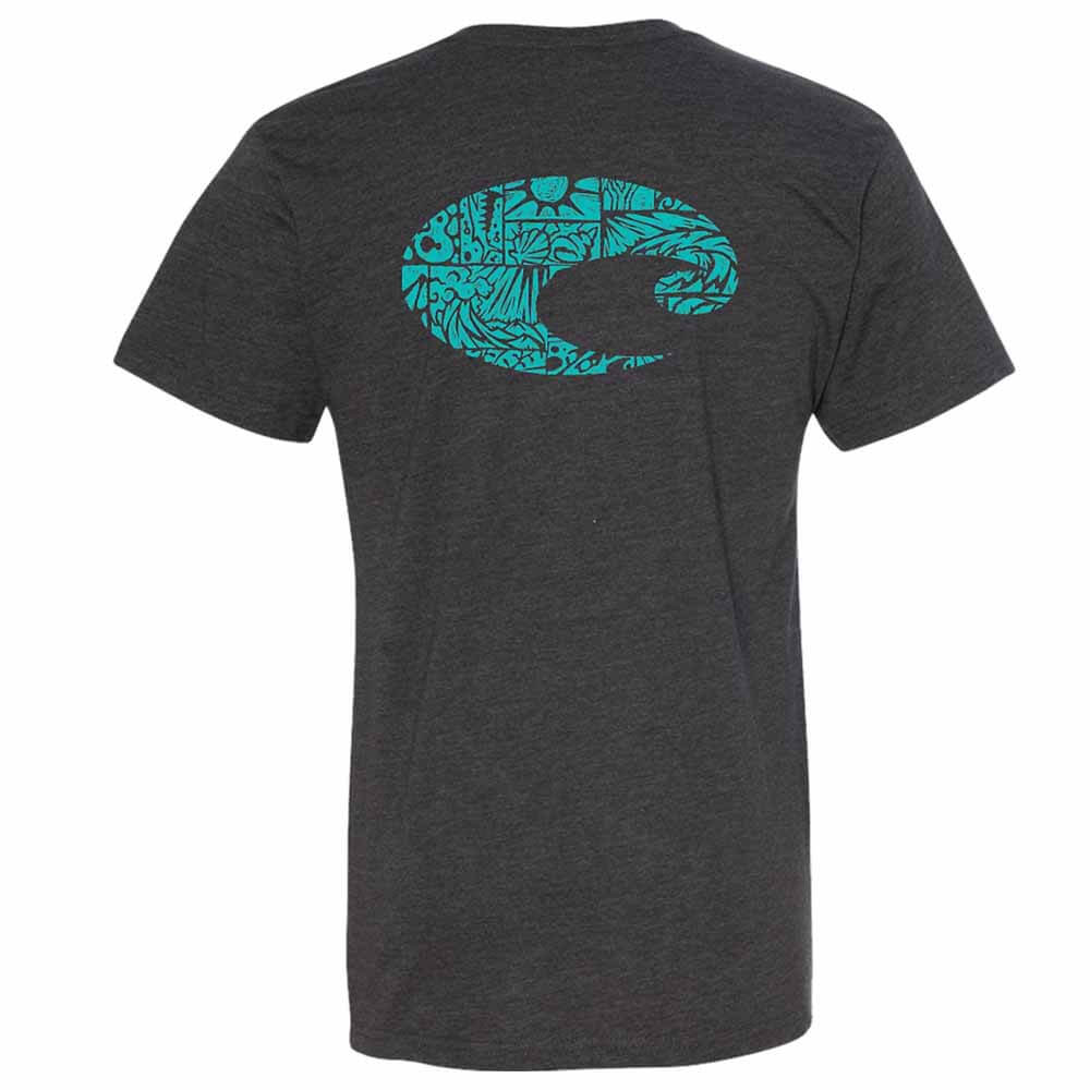 Costa Dark Heather Tiki C T-Shirt for Men - Comfortable Cotton Tee for Casual Wear, Beach Outings & Summer Vacation