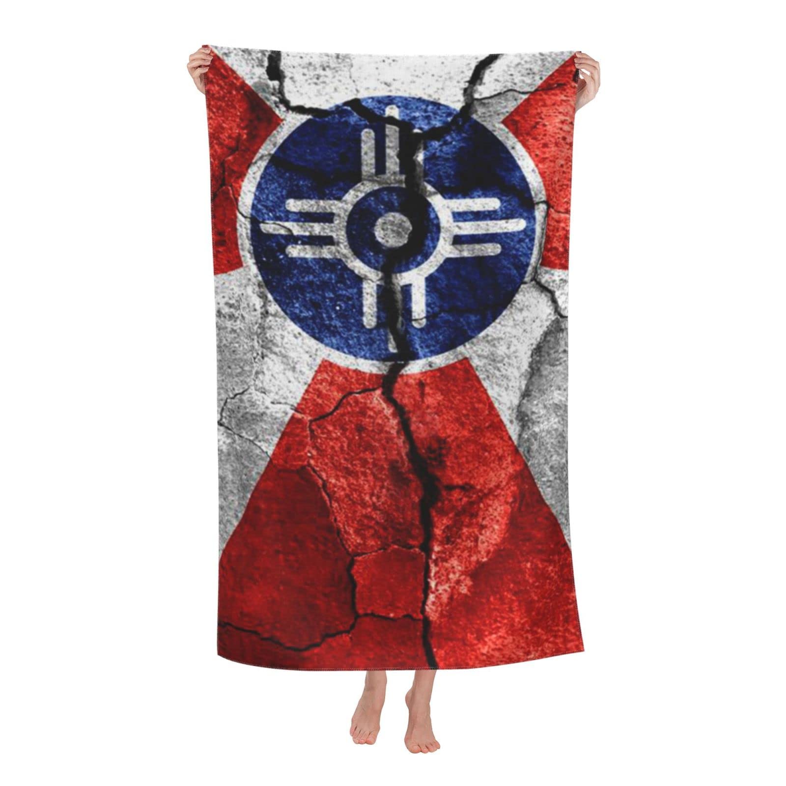 Premium Wichita Flags Beach Towel for Adults - Soft, Absorbent & Quick-Dry Bath Towel for Pool, Travel & Home Use - Perfect for Summer Vacations, Beach Trips & Spa Days