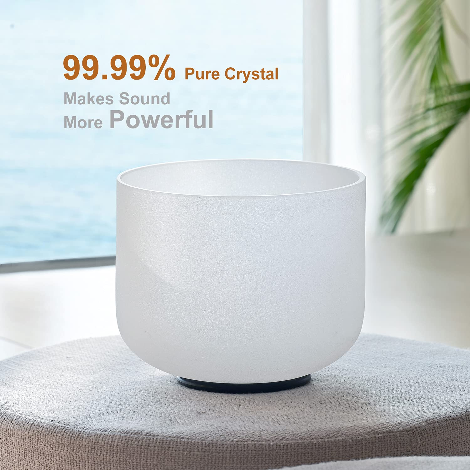 12 Inch B Note Crown Chakra Frosted Quartz Crystal Singing Bowl - Meditation, Yoga & Sound Healing Therapy for Chakra Balancing & Relaxation