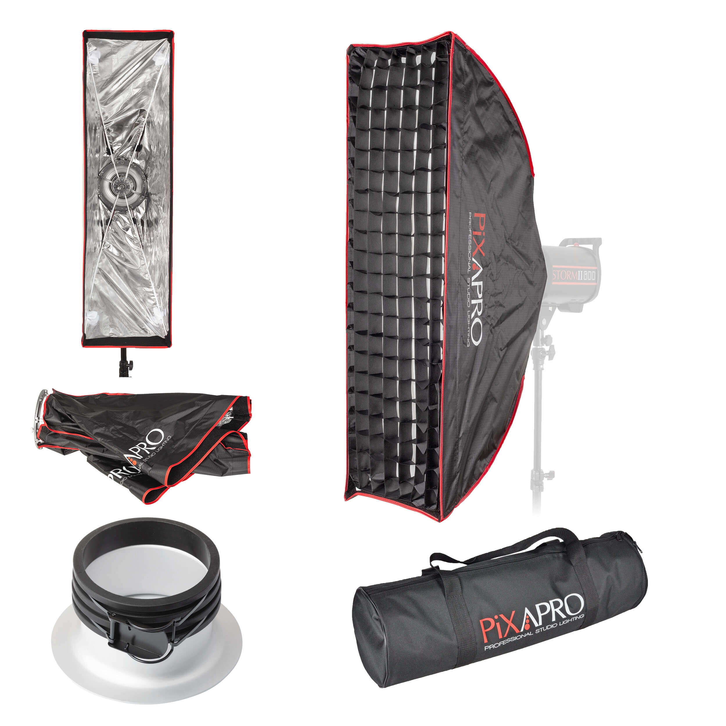 11.8x35.4 Inch Strip Softbox with 4cm Grid - Easy Open Photography Umbrella for Studio Lighting, Portrait & Product Photography