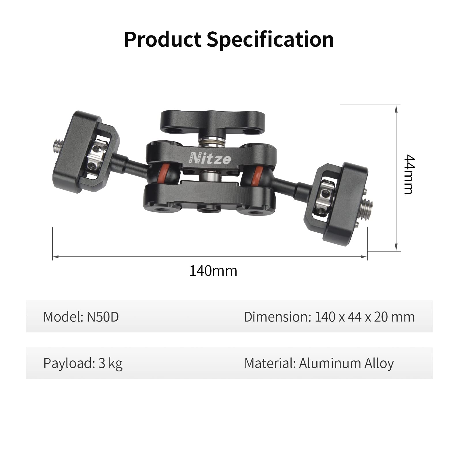 Nitze Articulating Magic Arm - Heavy Duty Camera Mount with 3/8