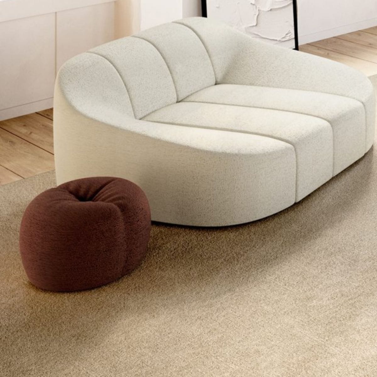 NOVARA Oval Ottoman - Modern Tufted Storage Bench with Removable Cushion, Perfect for Living Room, Bedroom, or Entryway Decor