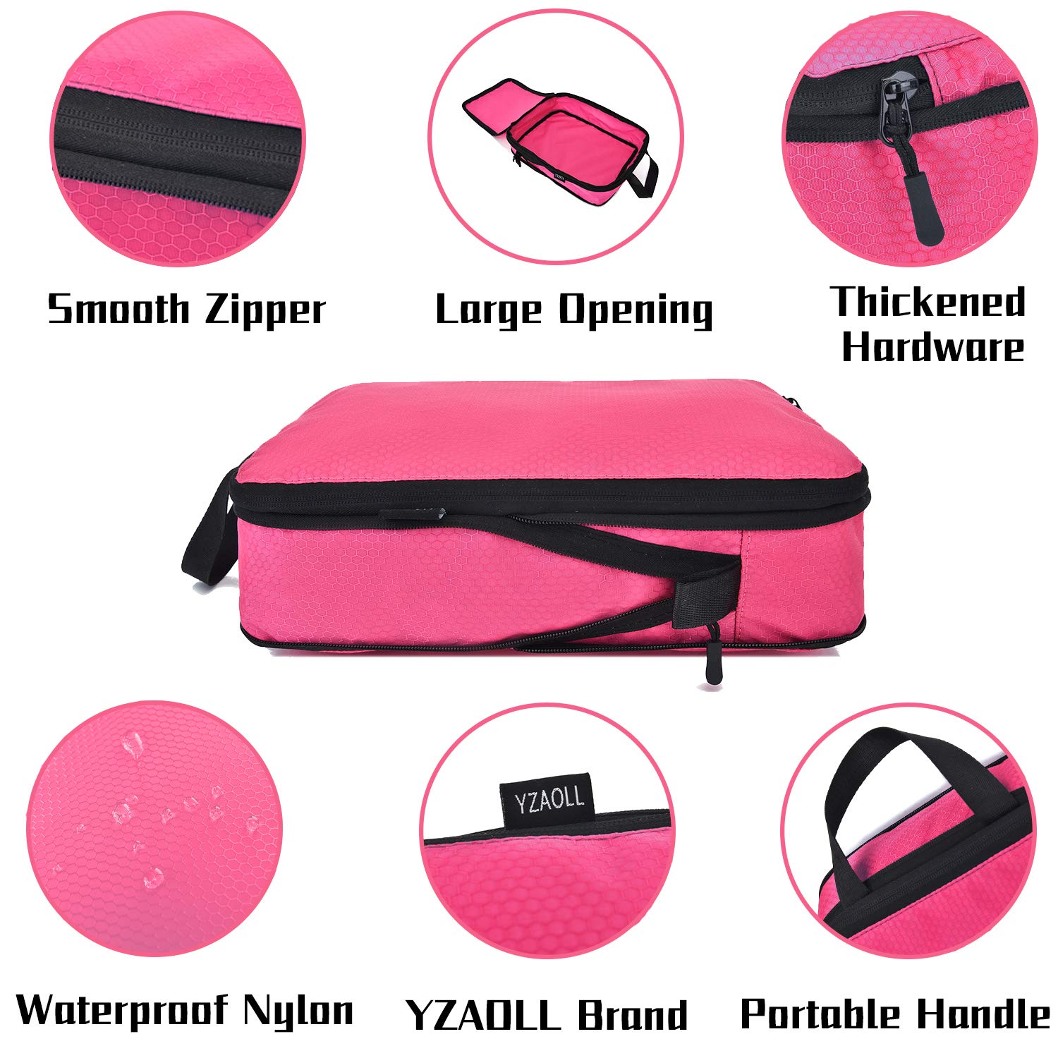 YZAOLL 6-Piece Kids Travel Compression Packing Cubes Set - Space-Saving Luggage Organizers for Boys & Girls (Green Rose) | Perfect for Family Vacations, School Trips & Camping Accessories