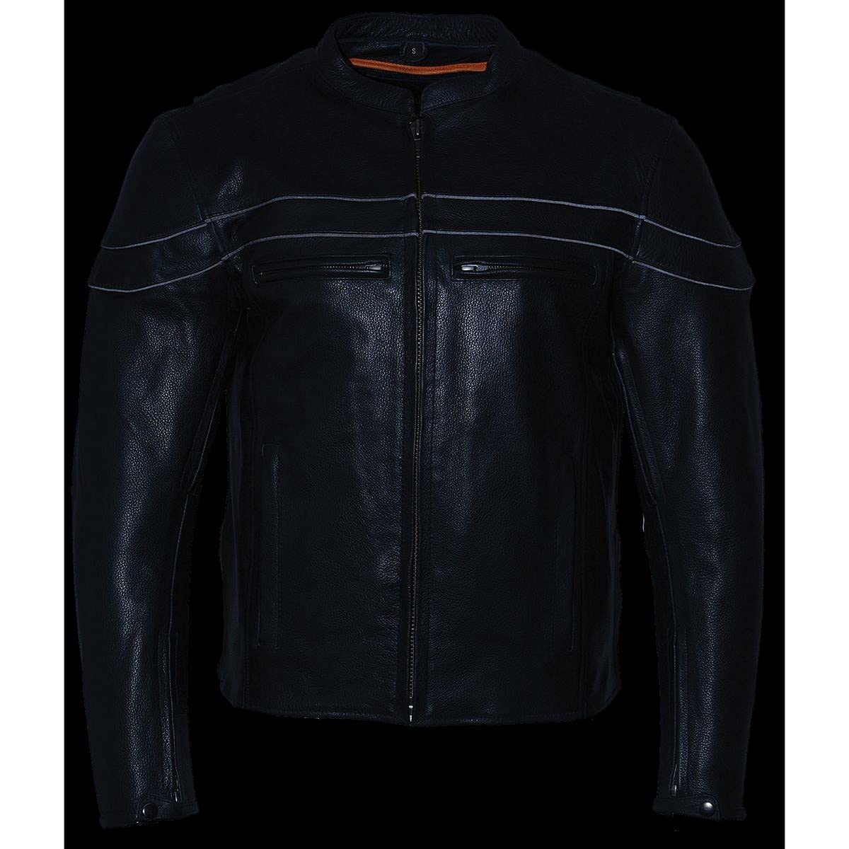Milwaukee Leather SH1408 Men's Sporty Crossover Vented Black Motorcycle Jacket - Breathable Riding Gear for Scooter & Cruiser Bikes - Perfect for Urban Commuting & Weekend Adventures