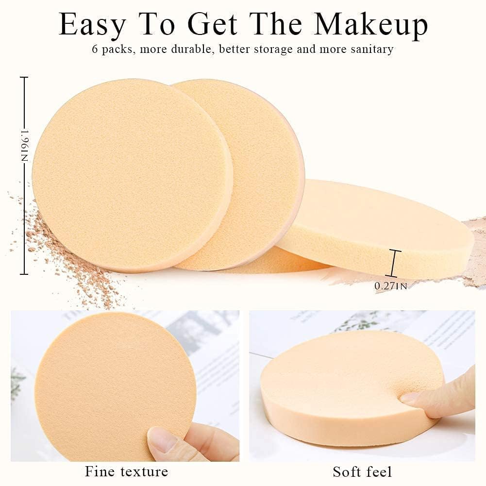 ZAUKY 6-Pack Makeup Sponge Blenders - Soft Beauty Blender Puff for Foundation, Powder & Concealer (Colors May Vary) | Perfect for Flawless Makeup Application & Travel