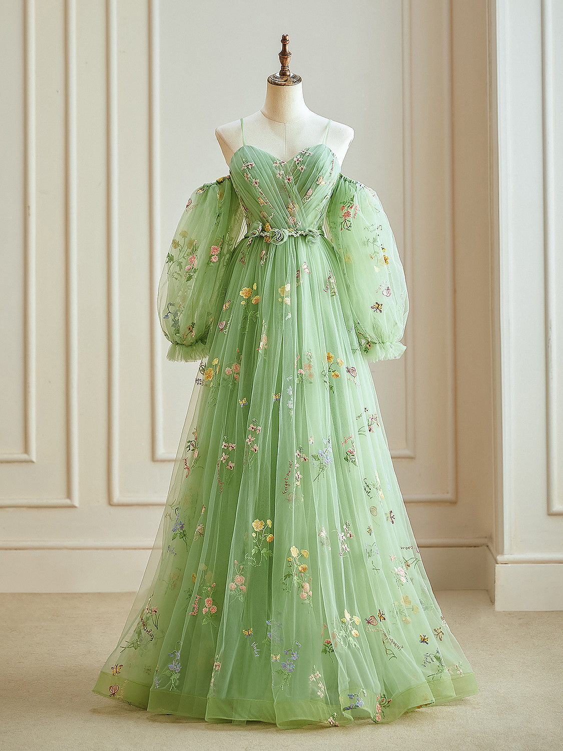 Elegant A-Line Sweetheart Neckline Tulle Lace Green Long Prom Dress - Formal Evening Gown for Homecoming, Ball, Wedding Guest & Special Occasions