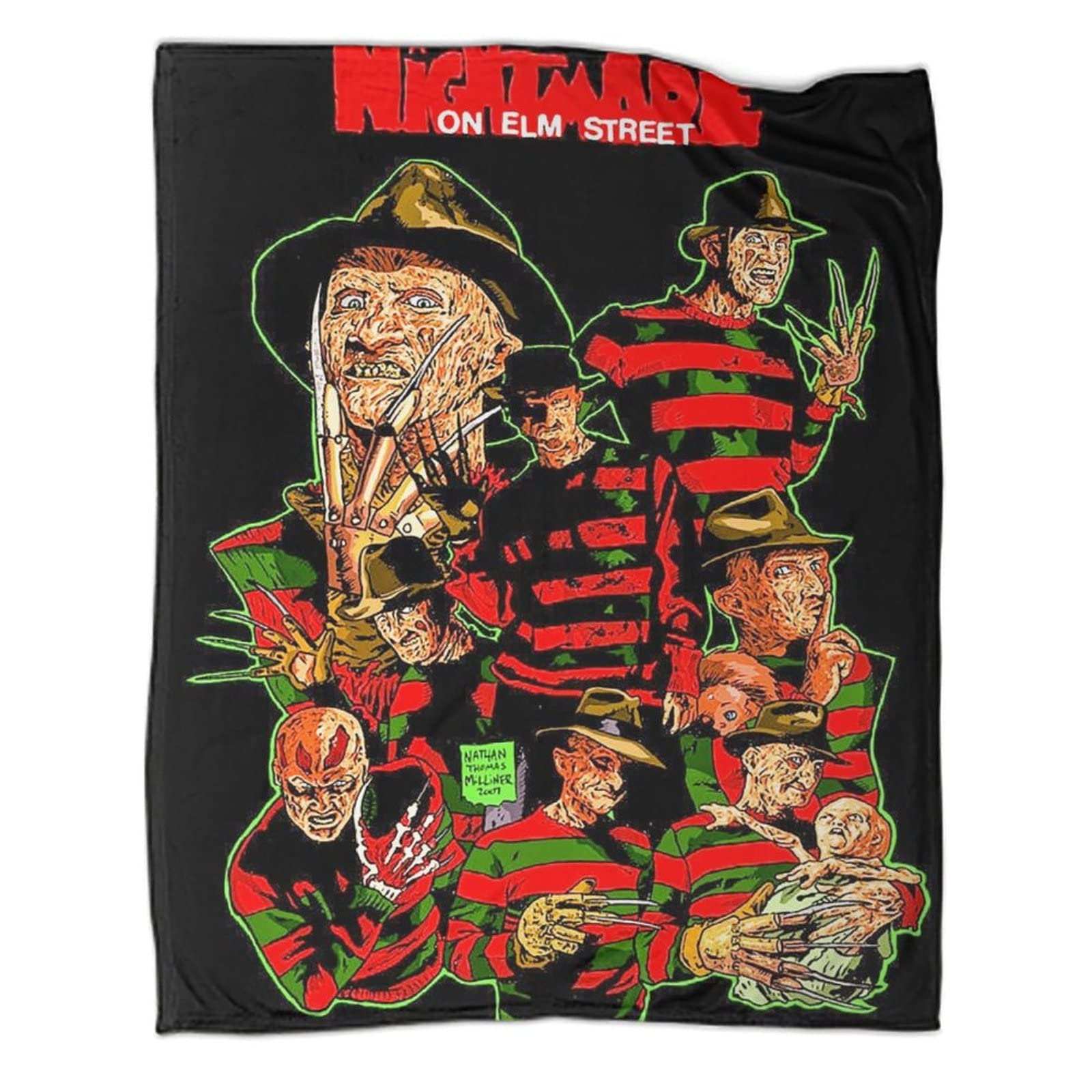 Nightmare on Elm Street Blanket - Custom Car, Beach, Queen Size - Personalized Soft Flannel Throw Blanket 60x80 Inches (150x200cm) - Lightweight & Cozy for Sofa, Bed, Picnics & Outdoor Adventures