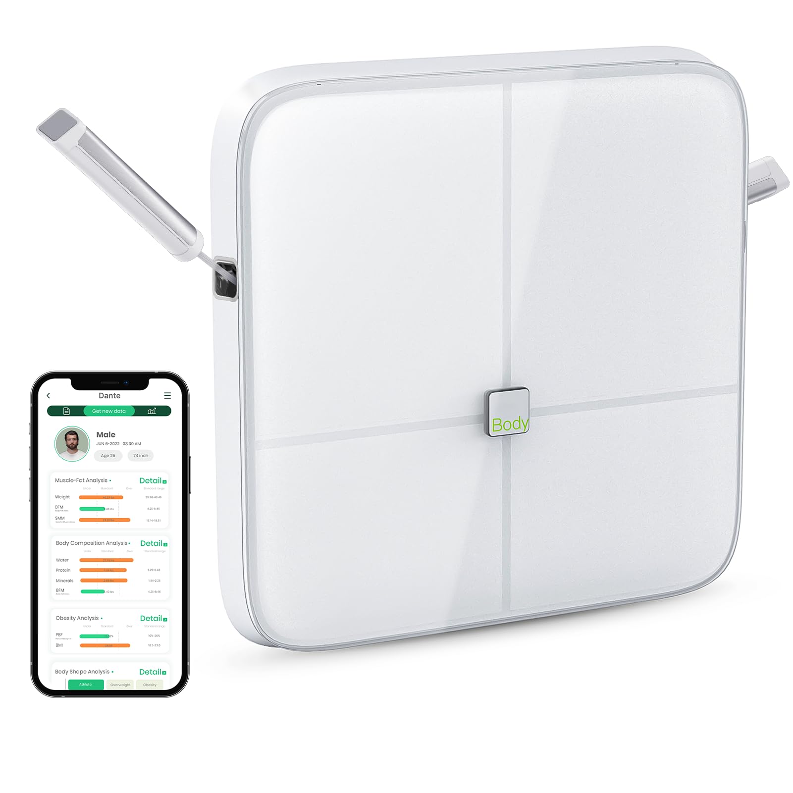 BodyPedia Smart Scale with 8 Electrodes - Digital Bathroom Scale for Body Weight & Composition, Measures 43 Health Metrics (BMI, Muscle, Fat) - Bluetooth Sync with Health Apps - Perfect for Home Gym, Weight Loss Tracking & Fitness Enthusiasts