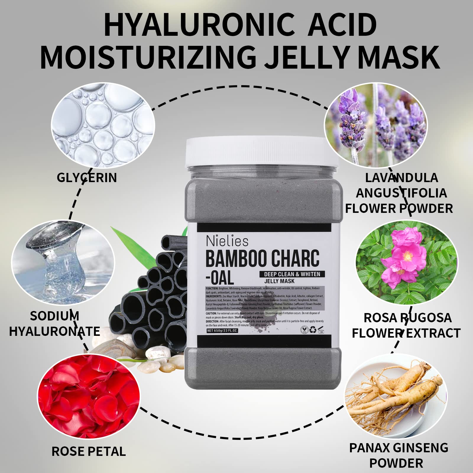 Charcoal Hydrating Jelly Face Mask - Hydrojelly for Spa & Facials