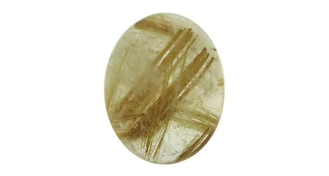 48.87ct Rutilated Quartz Gemstone - Natural Golden Needle Inclusions for Jewelry Making & Healing Crystals