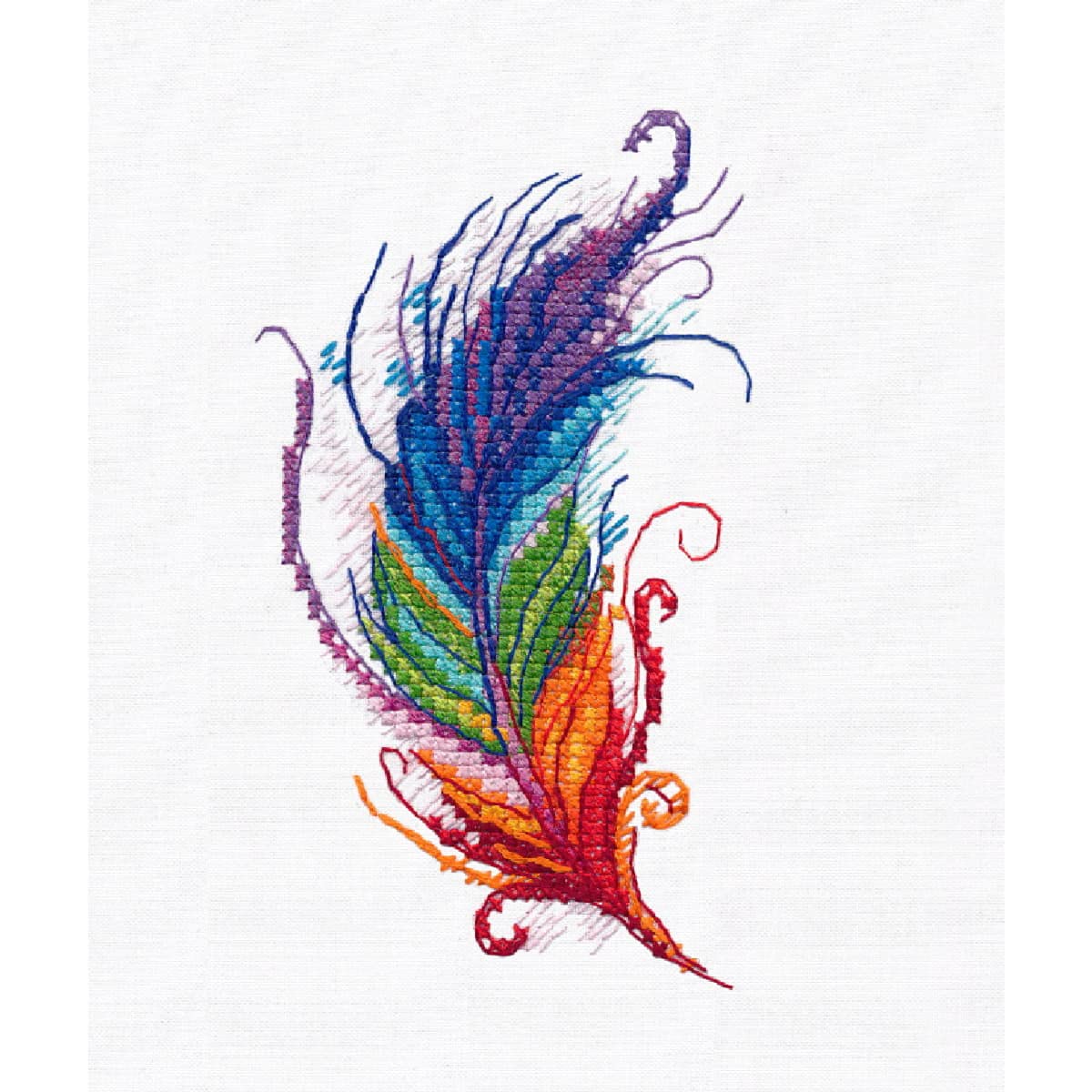 MARUSSIA Premium Oven Counted Cross Stitch Kit - Feather Design (7 x 12.5 cm) for DIY Home Decor & Gift Making - Perfect for Beginners & Craft Enthusiasts
