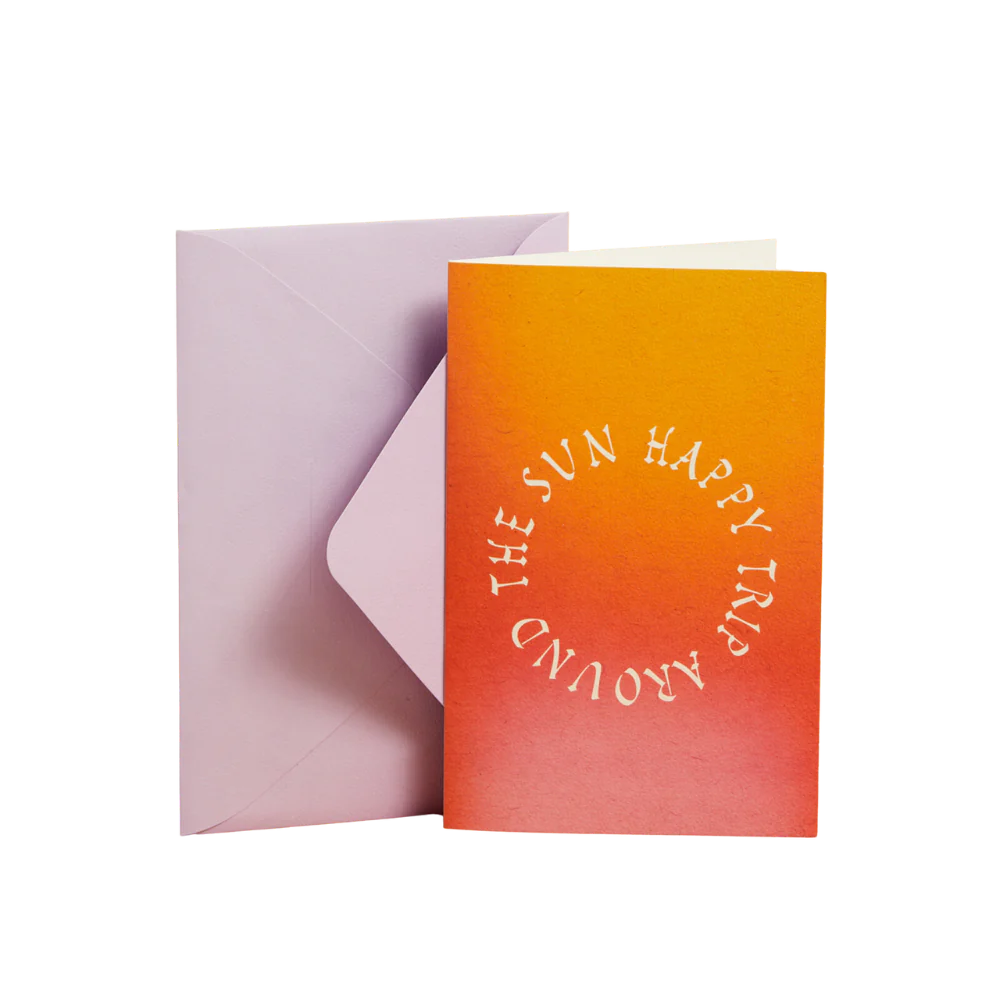 Unique Around the Sun Birthday Card - Handmade Greeting Card for Solar Year Celebration - Perfect for Anniversaries, Milestones & Special Occasions