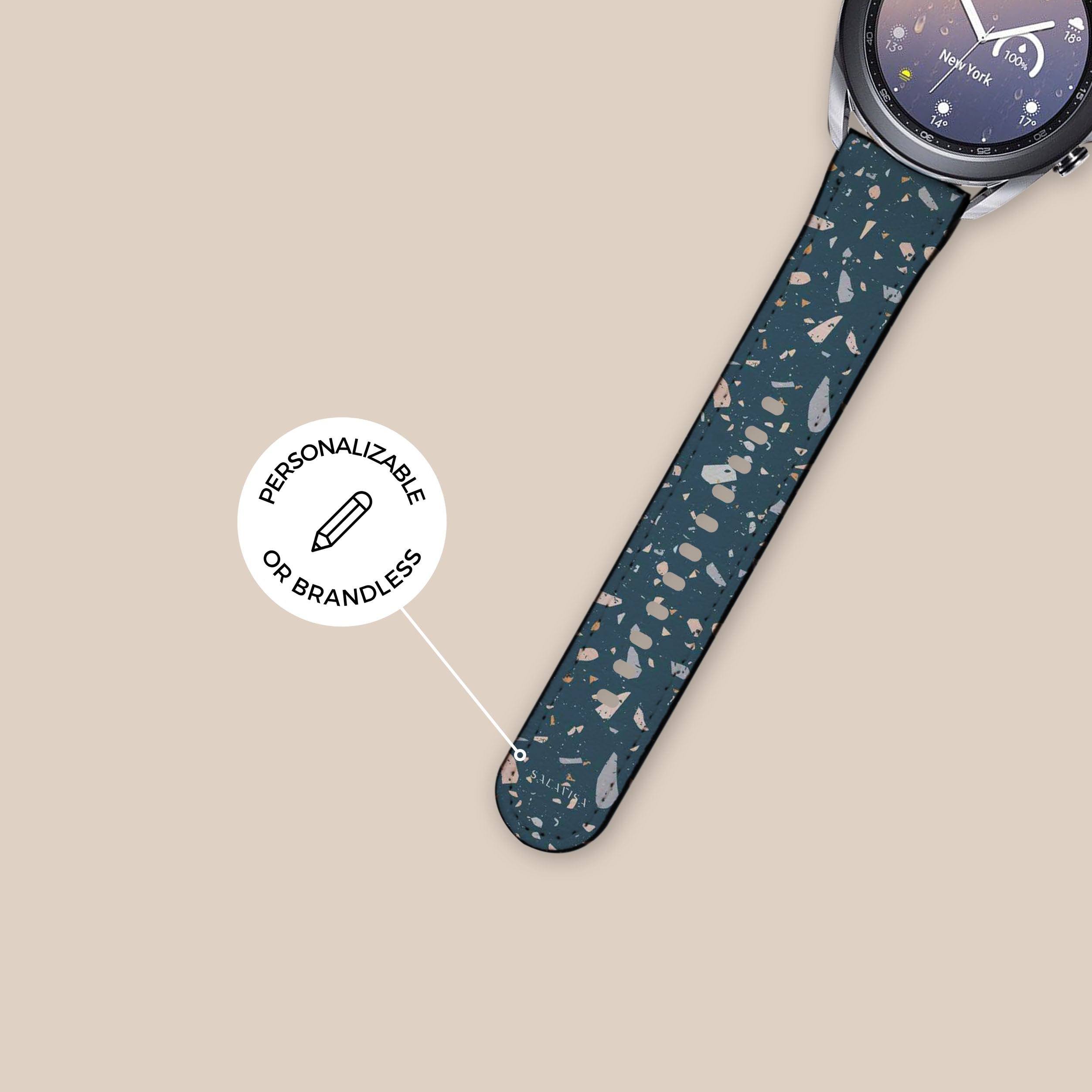 Terrazzo Pattern Galaxy Watch Band for Samsung Galaxy Watch 4/5/6 - Stylish & Durable Smartwatch Strap for Women & Men - Perfect for Workouts, Running & Everyday Wear