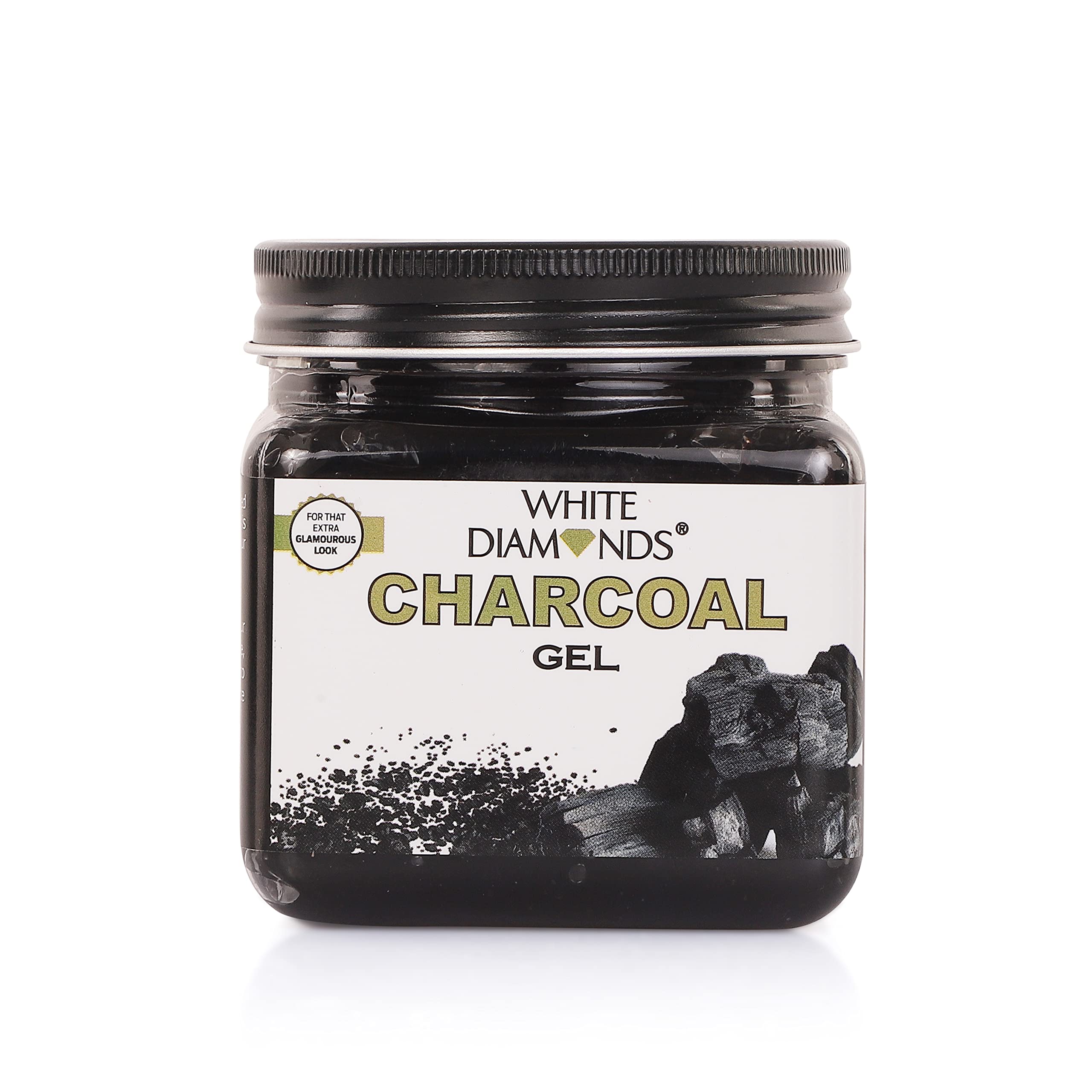 WHITE DIAMONDS Charcoal Face Gel - 100% Natural Deep Nourishing & Moisturizing Gel for Face & Body | Unisex Skincare | 380ml | Perfect for Daily Cleansing & Detoxifying Skin Routine