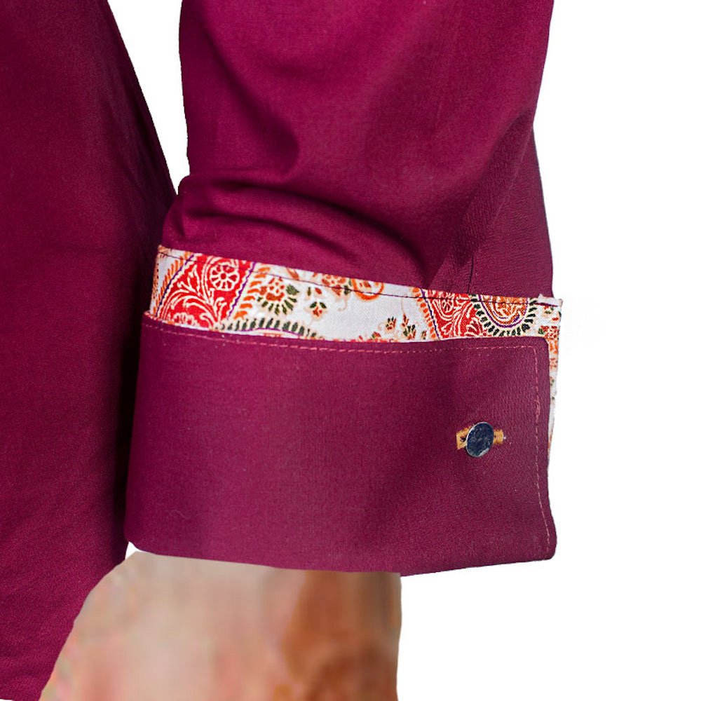 Premium Maroon, Orange & White Designer Dress Shirts for Men | 100% Made in USA | Perfect for Business Meetings, Weddings & Formal Events