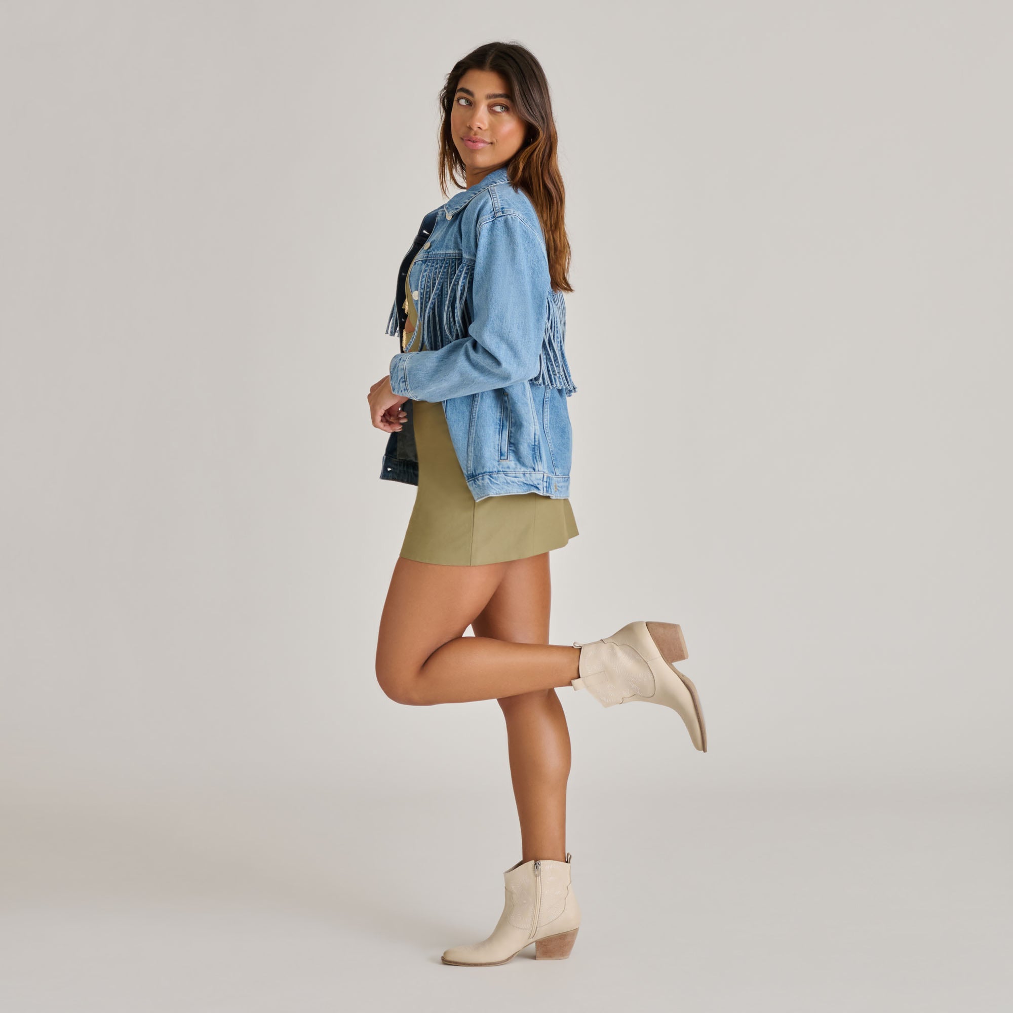 SHANIA Women's Ivory Nubuck Ankle Boots - Comfortable Low Heel Booties for Casual Wear, Office & Date Night