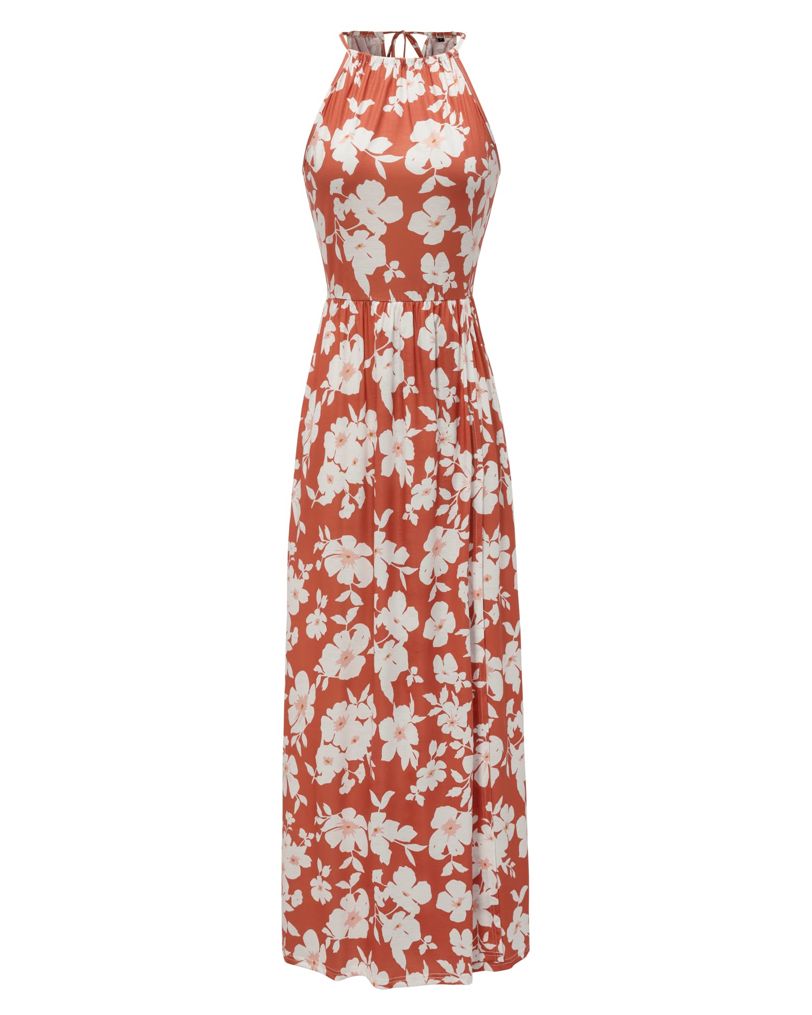 KILIG Women's Summer Maxi Dress 2025 - Casual Sleeveless Floral Sundress with Side Slit, Flowy Long Beach Dress for Vacation, Pool Party & Outdoor Date Night