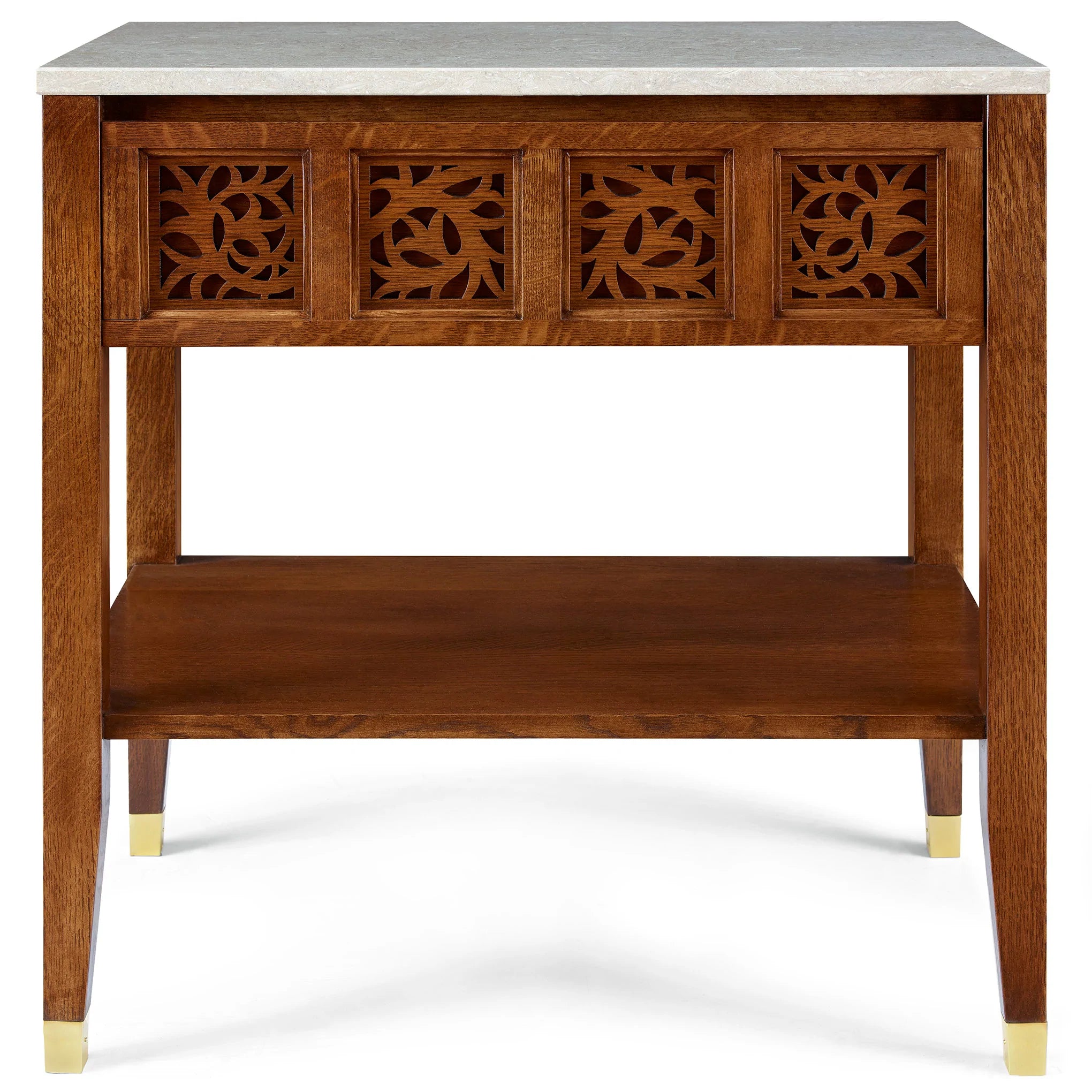 Surrey Hills Open Nightstand with Stone Top - Modern Bedside Table for Bedroom, Living Room & Office - Stylish Storage Solution for Books, Lamps & Essentials