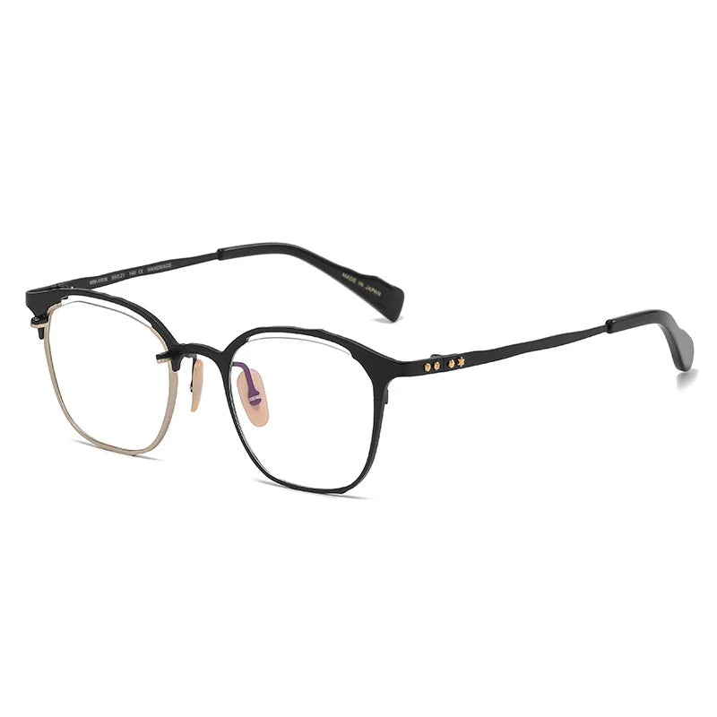Stylish Unisex Full Rim Square Titanium Eyeglasses Frame 80056 - Lightweight & Durable for Work, Reading & Everyday Fashion