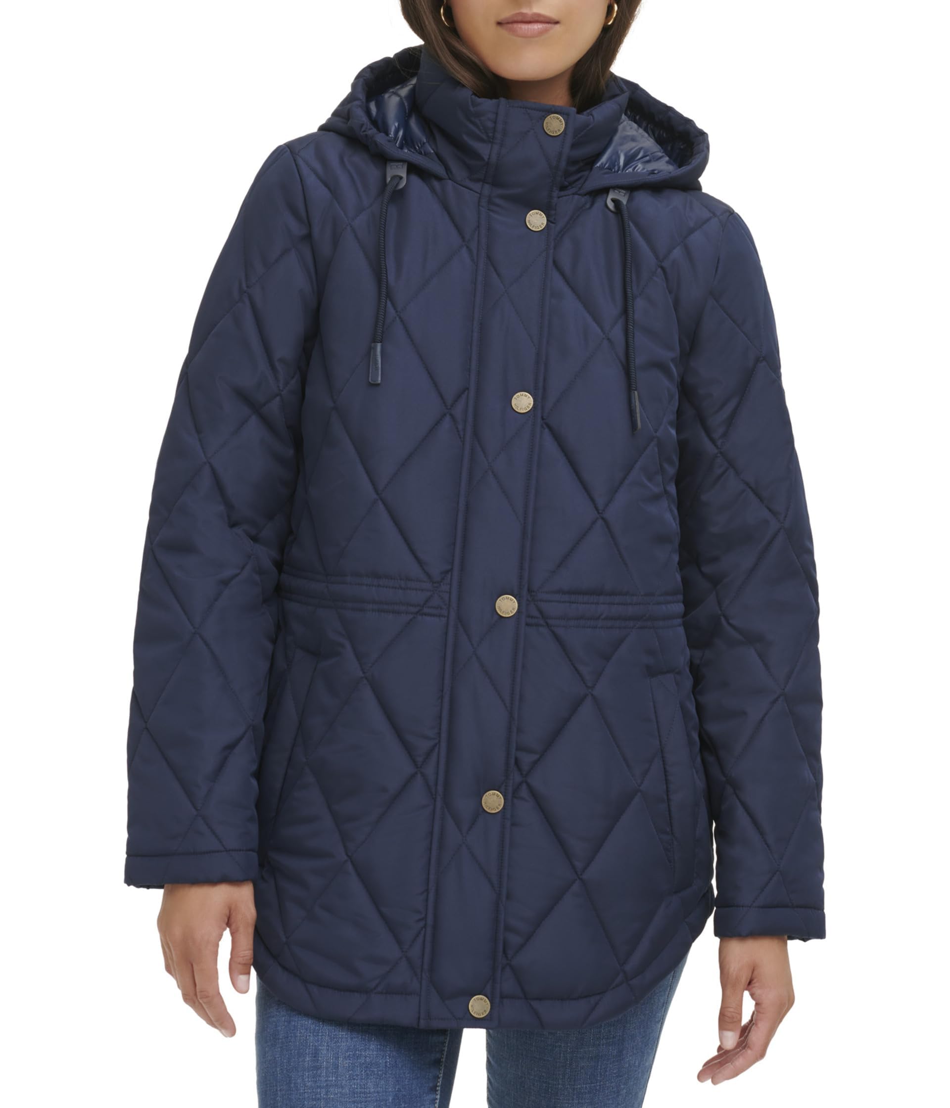 Tommy Hilfiger Men's Quilted Zip-Up Jacket | Lightweight Winter Coat for Outdoor Activities | Perfect for Hiking, Travel & Casual Wear