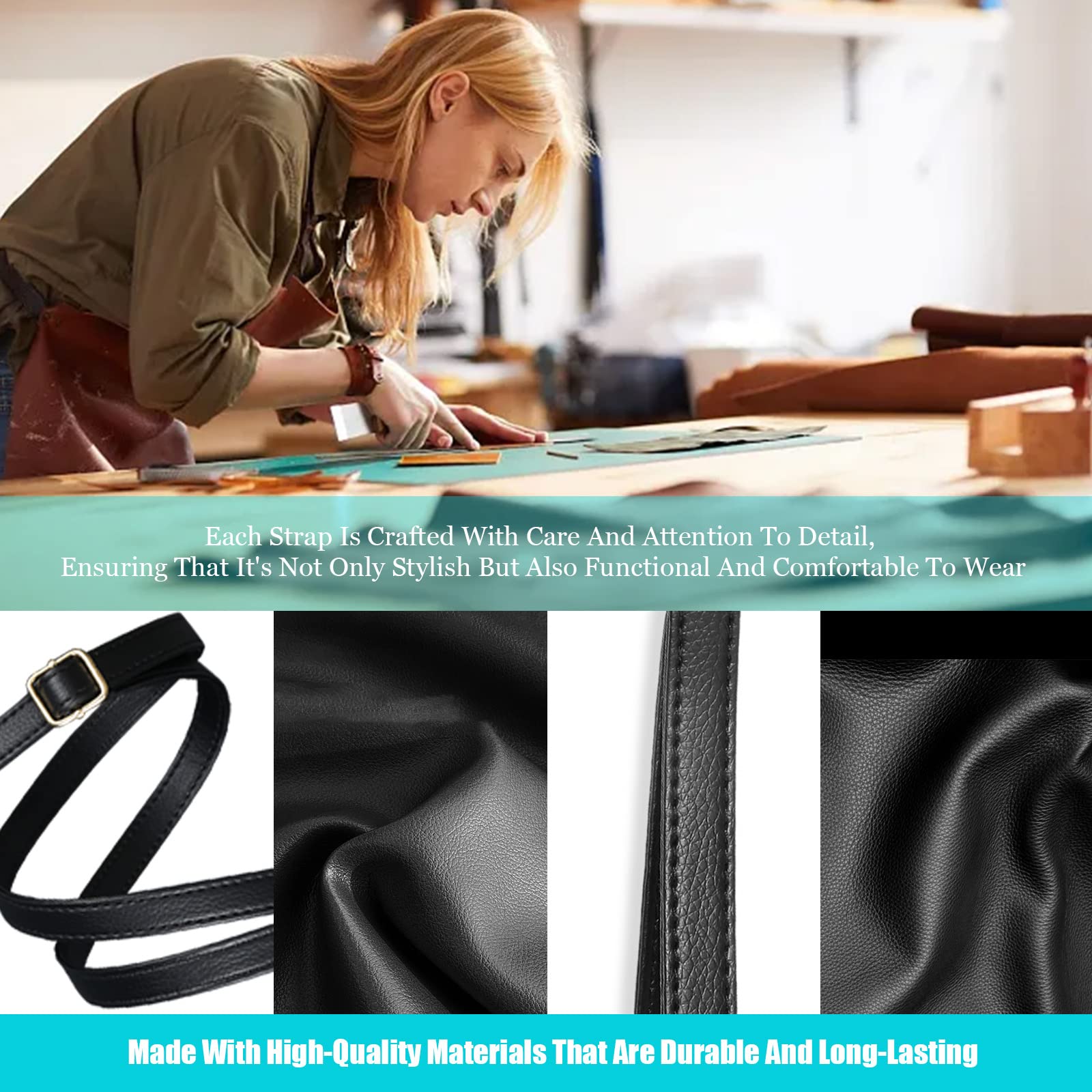 Adjustable Leather Crossbody Purse Strap Replacement - 30 to 55 Inches | Durable Bag Shoulder Strap for Women's Handbags, Totes & Messenger Bags | Perfect for Work, Travel & Everyday Use