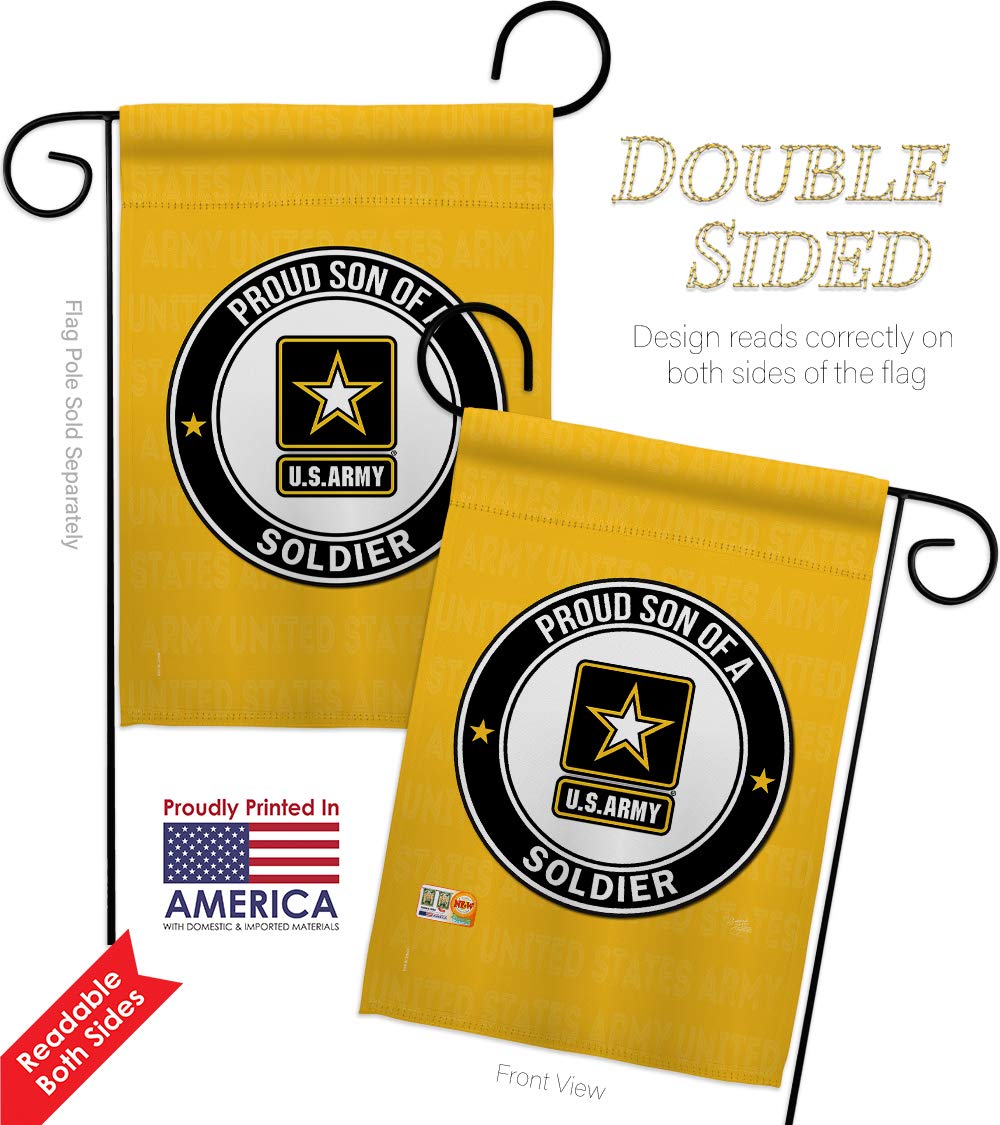US Army Soldier Garden Flag Kit - Double-Sided 28x40 Inch Military House Banner for Armed Forces, Rangers & Veterans - Patriotic Yard Decoration Made in USA | Perfect for Memorial Day, Veterans Day & Front Porch Displays