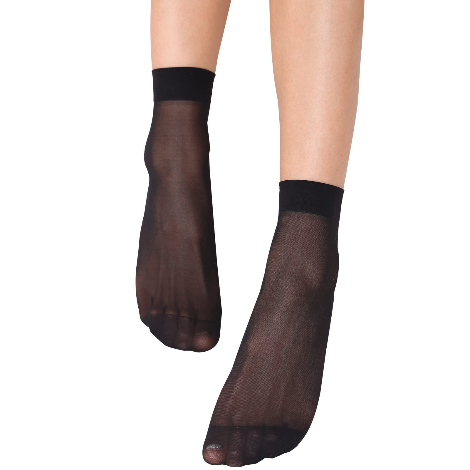 Niuwa Women's Sheer Ankle Socks 5-Pack - Ultra Thin Nylon Dress Socks for Work & Casual Wear