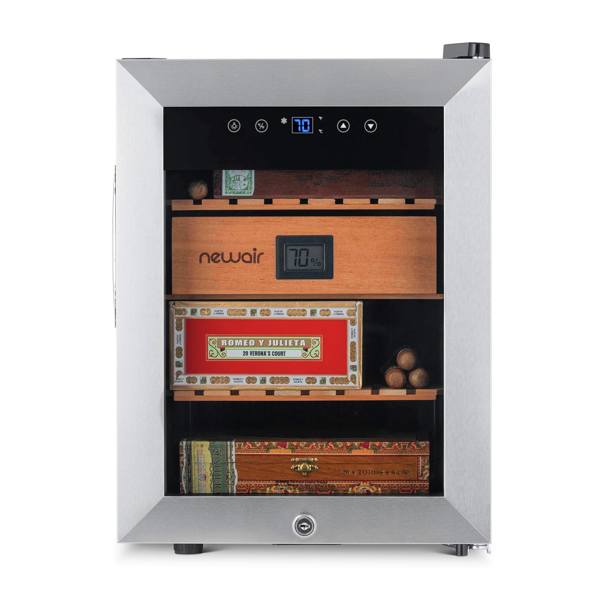 Newair® 250-Count Electric Cigar Humidor - Digital Temperature & Humidity Control for Premium Cigar Storage | Perfect for Home, Office, or Man Cave