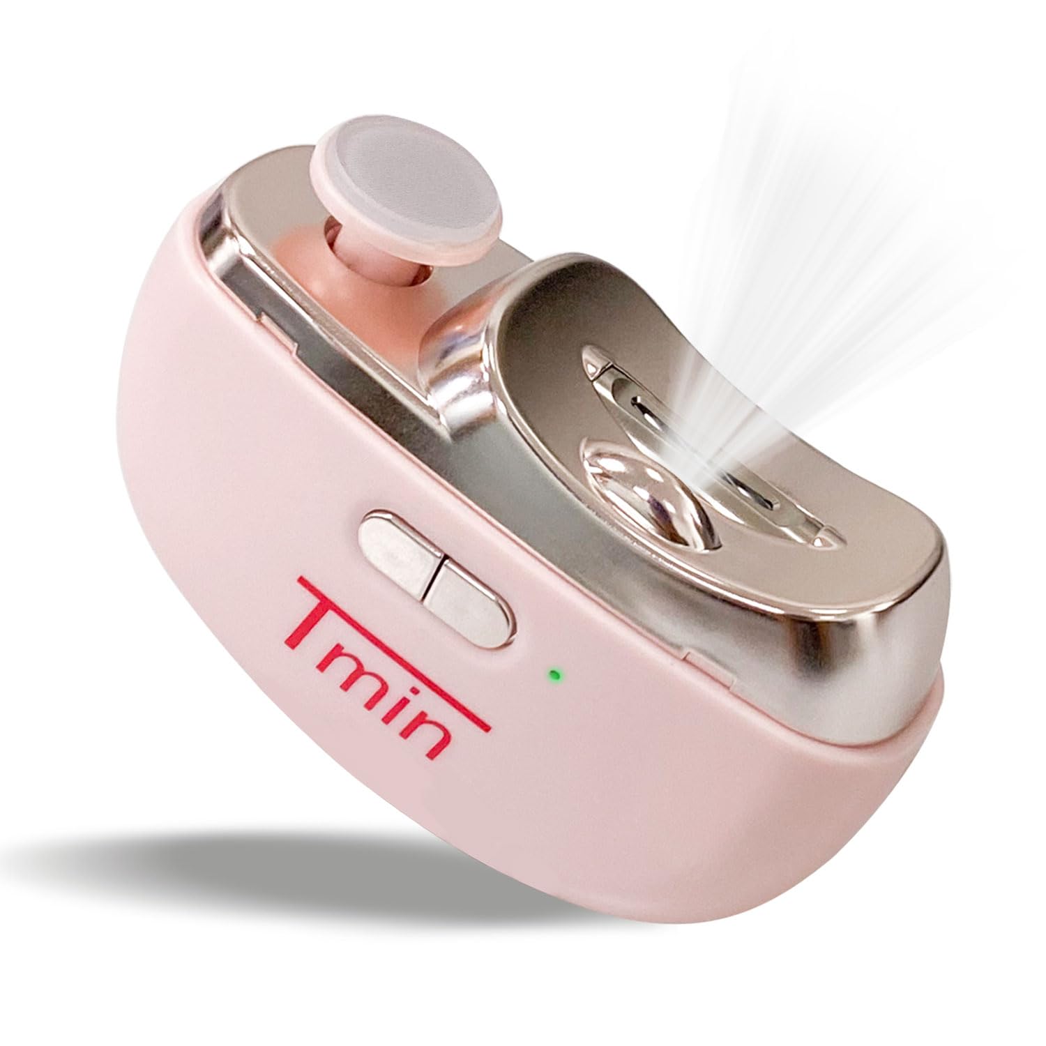 TMIN Electric Nail Clipper with LED Light & 2 Speed Settings - Rechargeable USB Nail Trimmer and Polisher 2-in-1 Design with Nail Storage - Safe for Babies, Kids, Adults & Seniors (Pink) - Perfect for Home, Travel and Gentle Nail Care