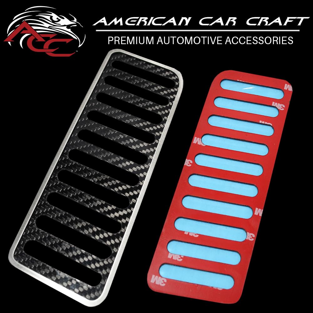 2015-2020 Mustang Dead Pedal Trim Plate - Carbon Fiber & Stainless Steel for Car Interior Upgrade