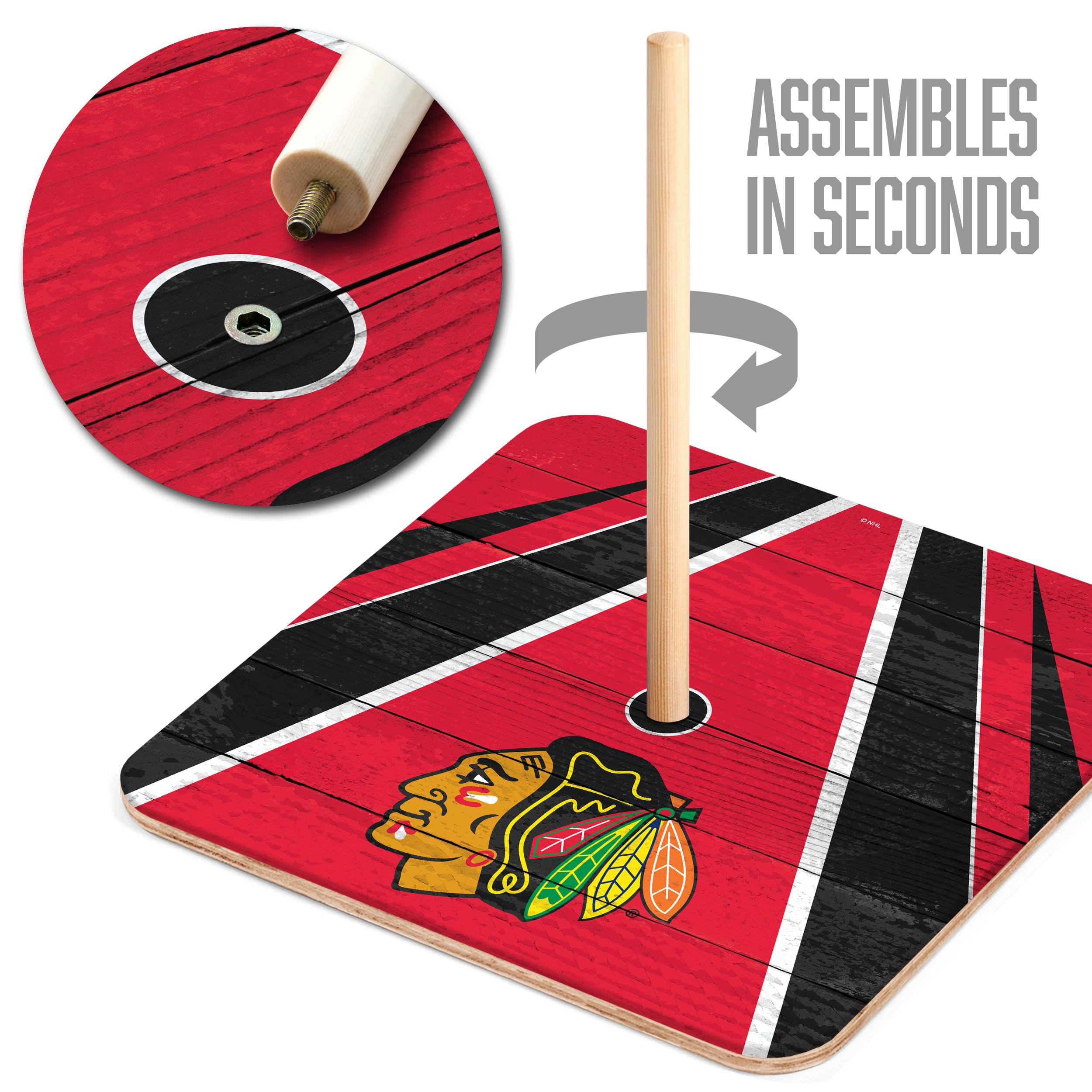 YouTheFan NHL Chicago Blackhawks Horseshoe Bags - Officially Licensed Team Logo Crossbody Purse for Women & Men - Perfect for Game Day, Tailgating, and Sports Events