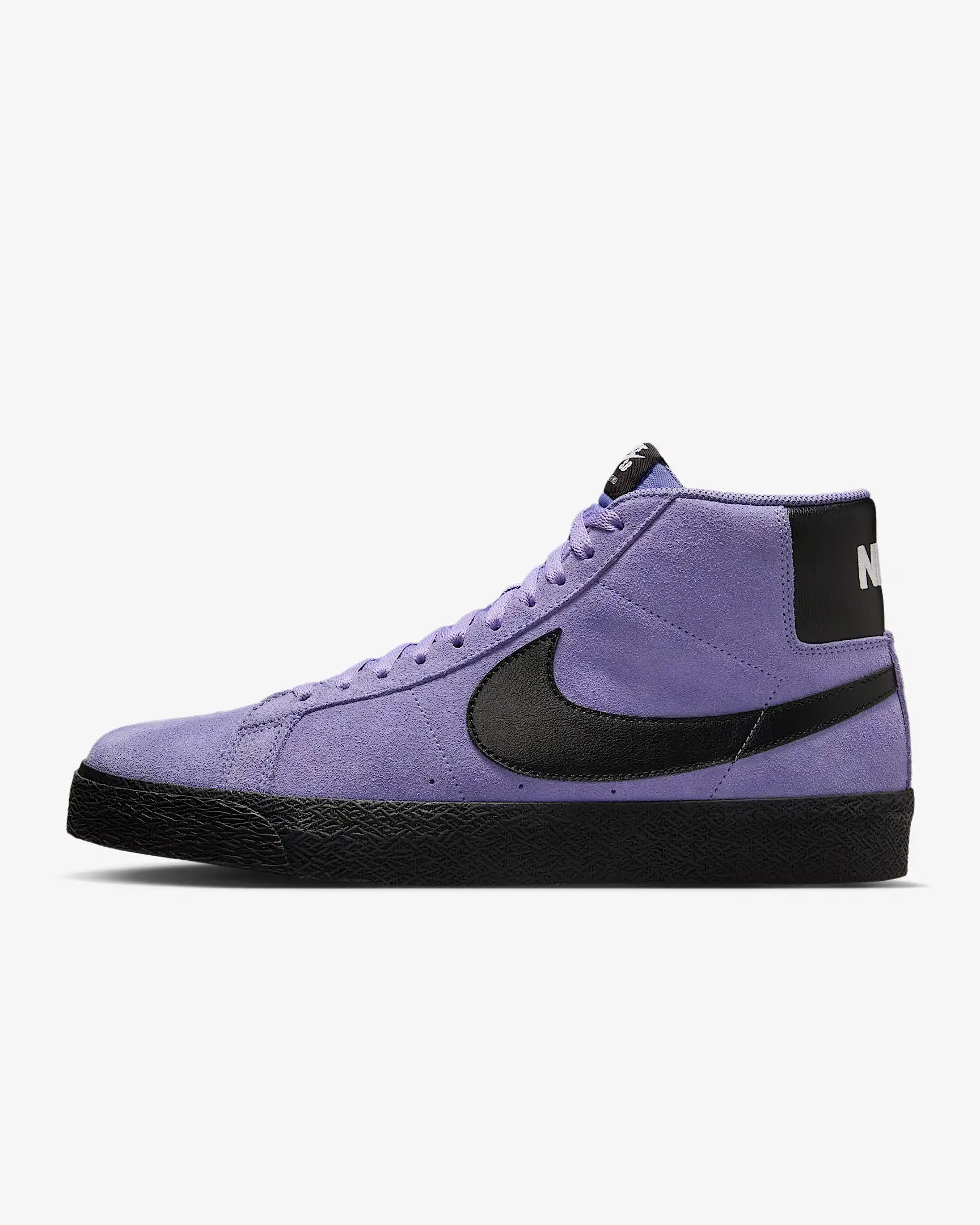 Nike SB Zoom Blazer Mid Skateboarding Shoes - Amethyst/Black Colorway - Comfortable Cushioning for Street & Park Skateboarding