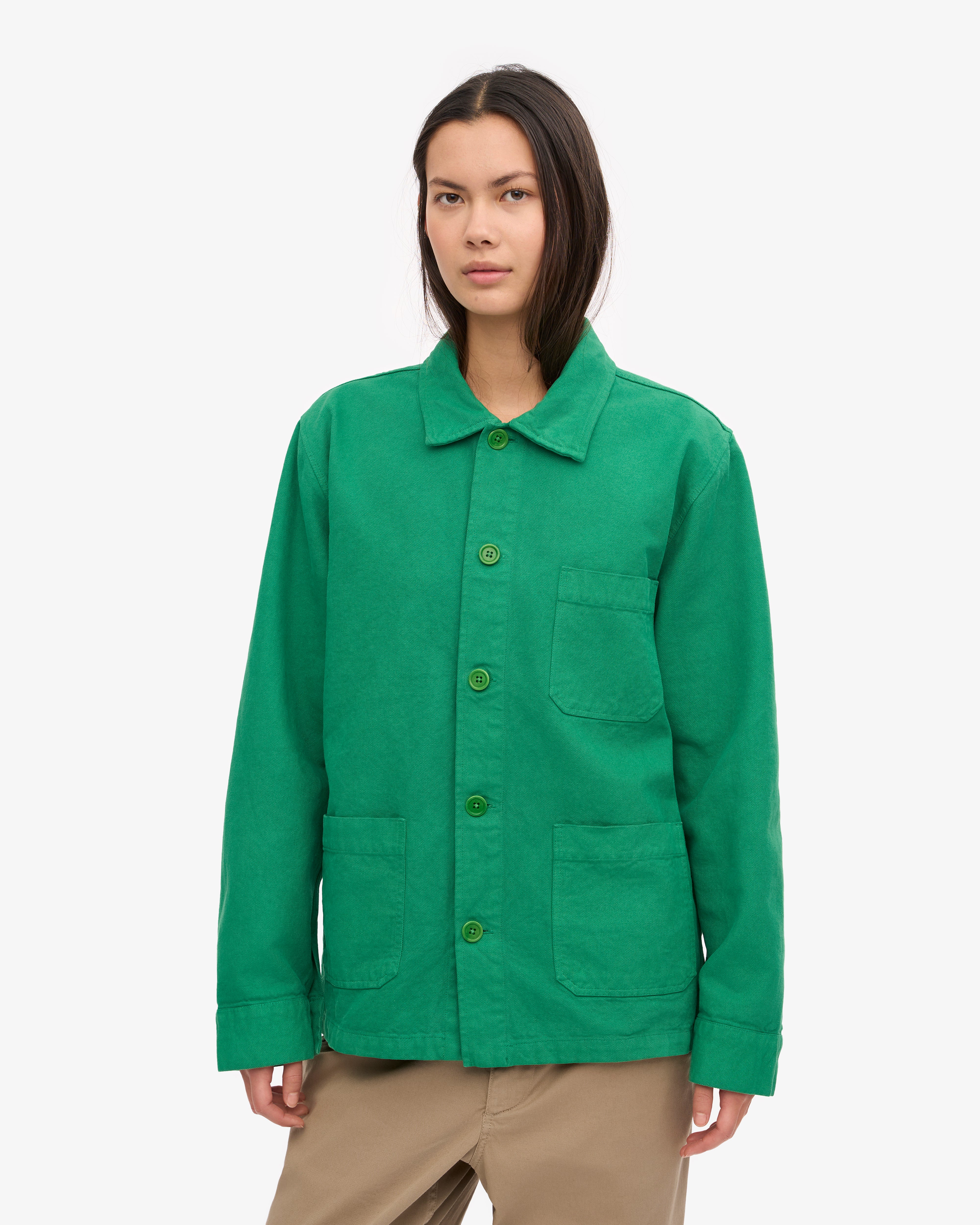 Organic Workwear Jacket for Men & Women | Eco-Friendly Kelly Green Outdoor Jacket | Durable & Comfortable for Construction, Farming & Outdoor Work
