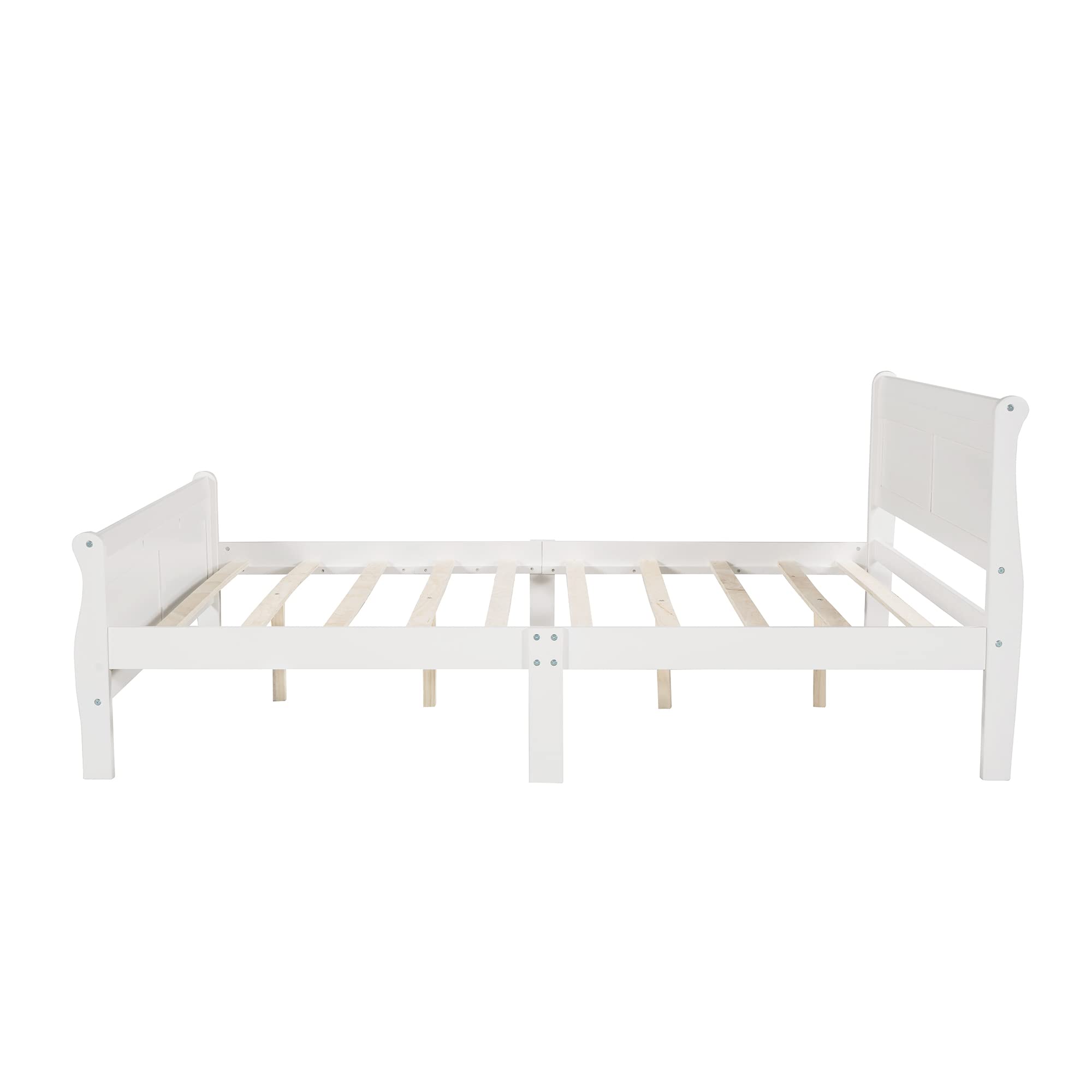 Harper & Bright Designs Full Size Wood Platform Bed Frame with Headboard & Slats - No Box Spring Needed - Sturdy Support Legs - Perfect for Bedrooms, Guest Rooms & Dormitories