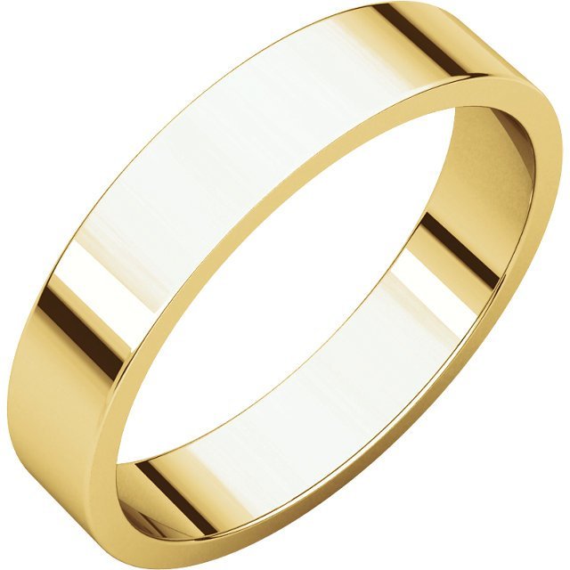 14K Gold 4mm Flat Wedding Band for Women - Elegant & Timeless Bridal Ring for Engagement, Anniversary, or Everyday Wear