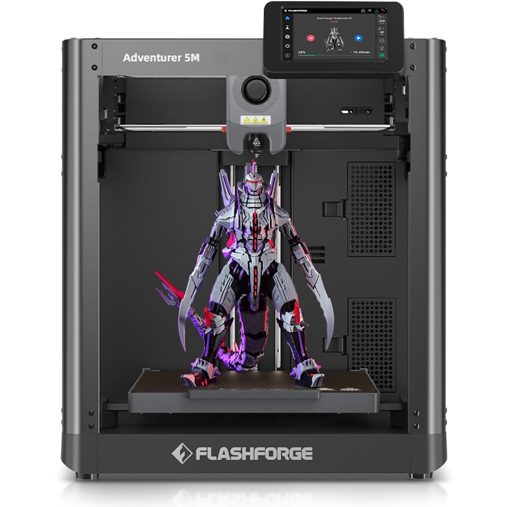 FlashForge Adventurer 5M 3D Printer - Auto Leveling, 600mm/s High Speed, 280℃ Quick-Detach Nozzle, CoreXY Structure | Perfect for Home, School & Professional 3D Printing Projects
