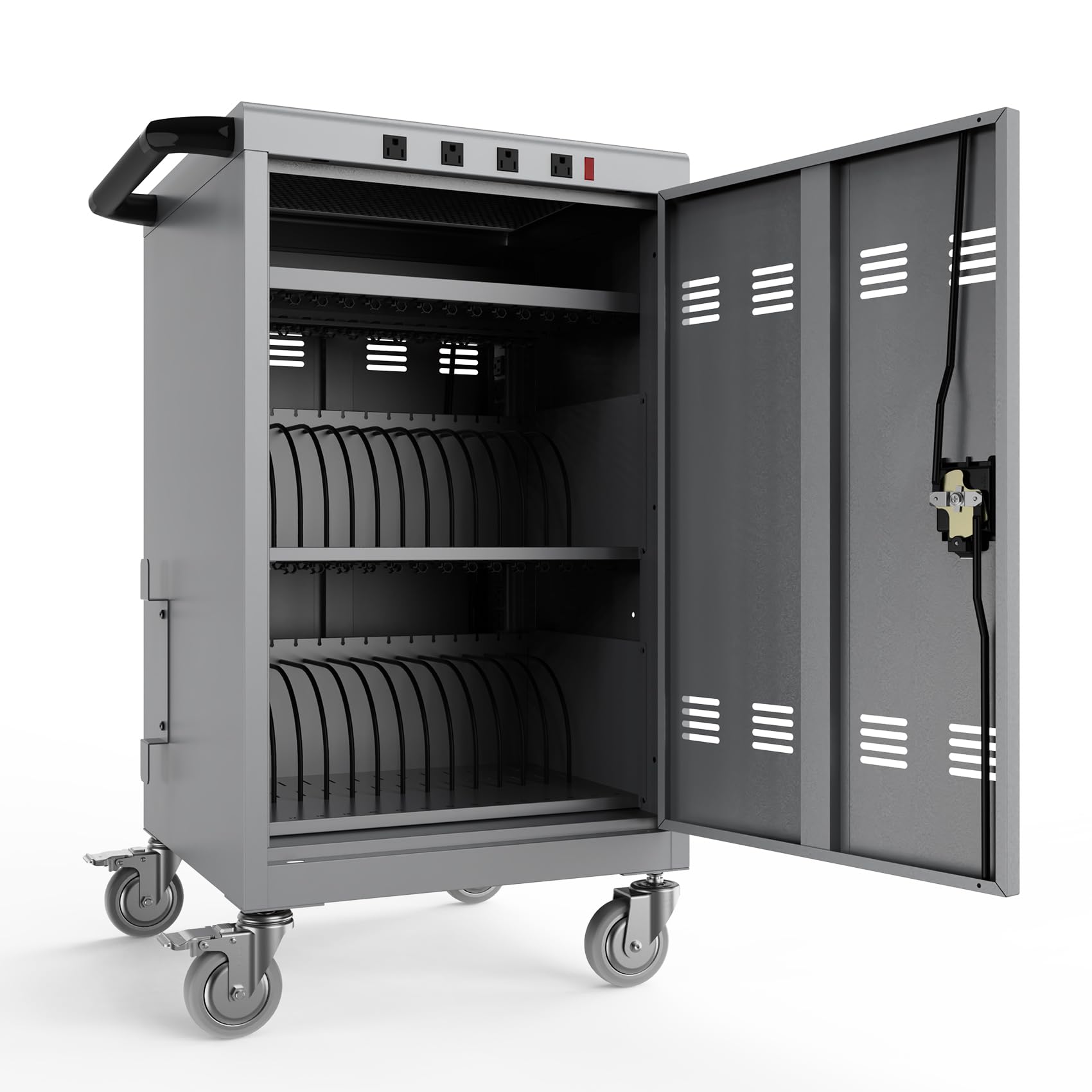 30 Device Mobile Locking Cart Docking Station - 16.3