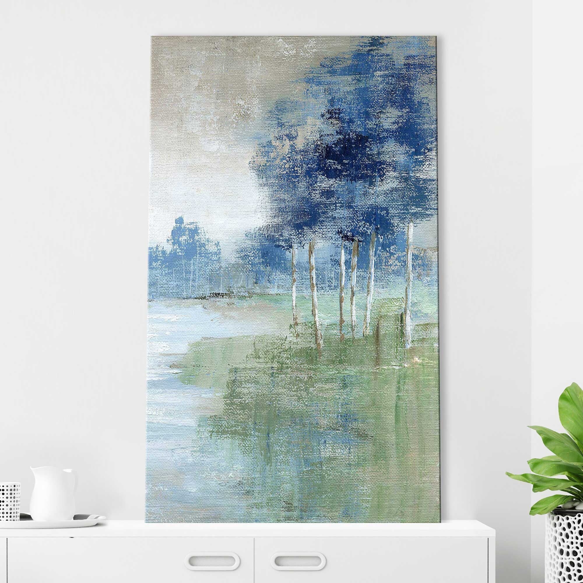 Birch River I (Vertical) by Nan - Premium Canvas Wall Art Print - Nature Landscape Decor for Living Room, Bedroom & Office