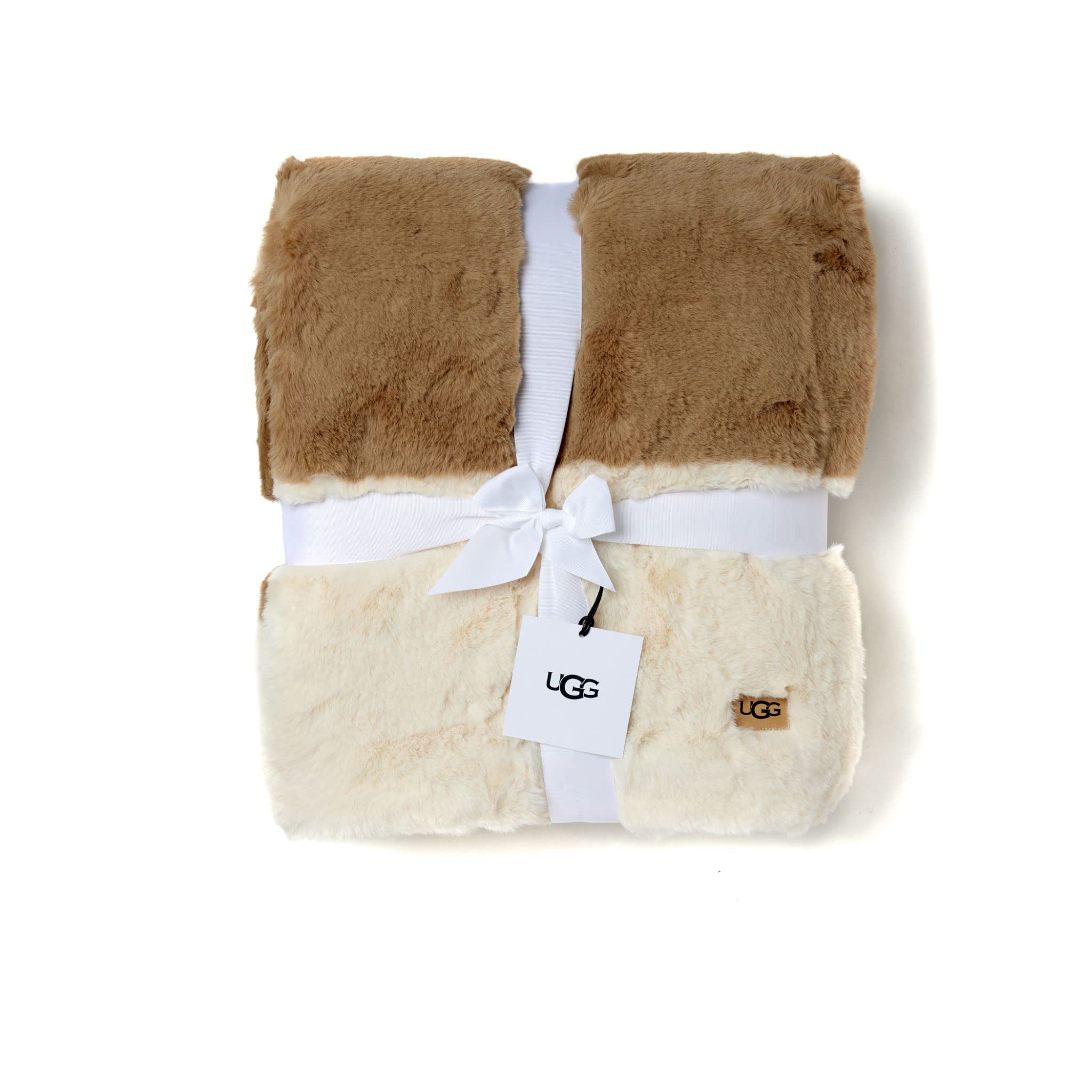 UGG Pippa Throw Blanket - Ultra Soft Faux Fur Striped Accent Blanket 50