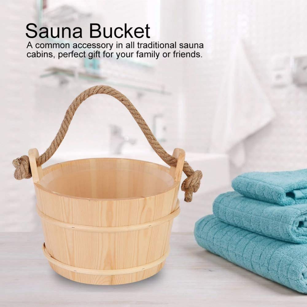 6L Wooden Sauna Bucket - Premium Sauna Accessories for Spa, Shower & Bathroom Relaxation | Perfect for Home Sauna, Steam Room & Wellness Retreats