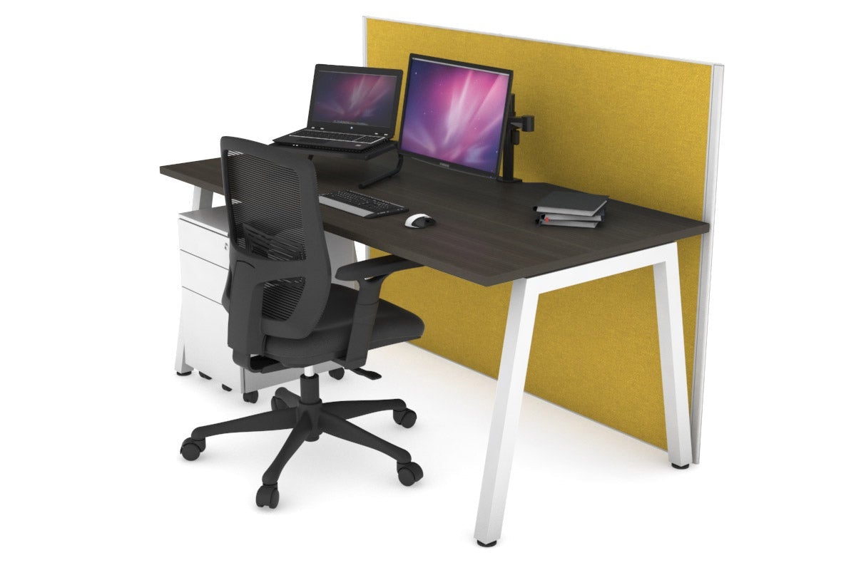 Horizon Quadro A Legs Office Desk - 1600L x 800W with Cable Management Scallop | Modern Workstation for Home Office, Study Room & Small Business Spaces