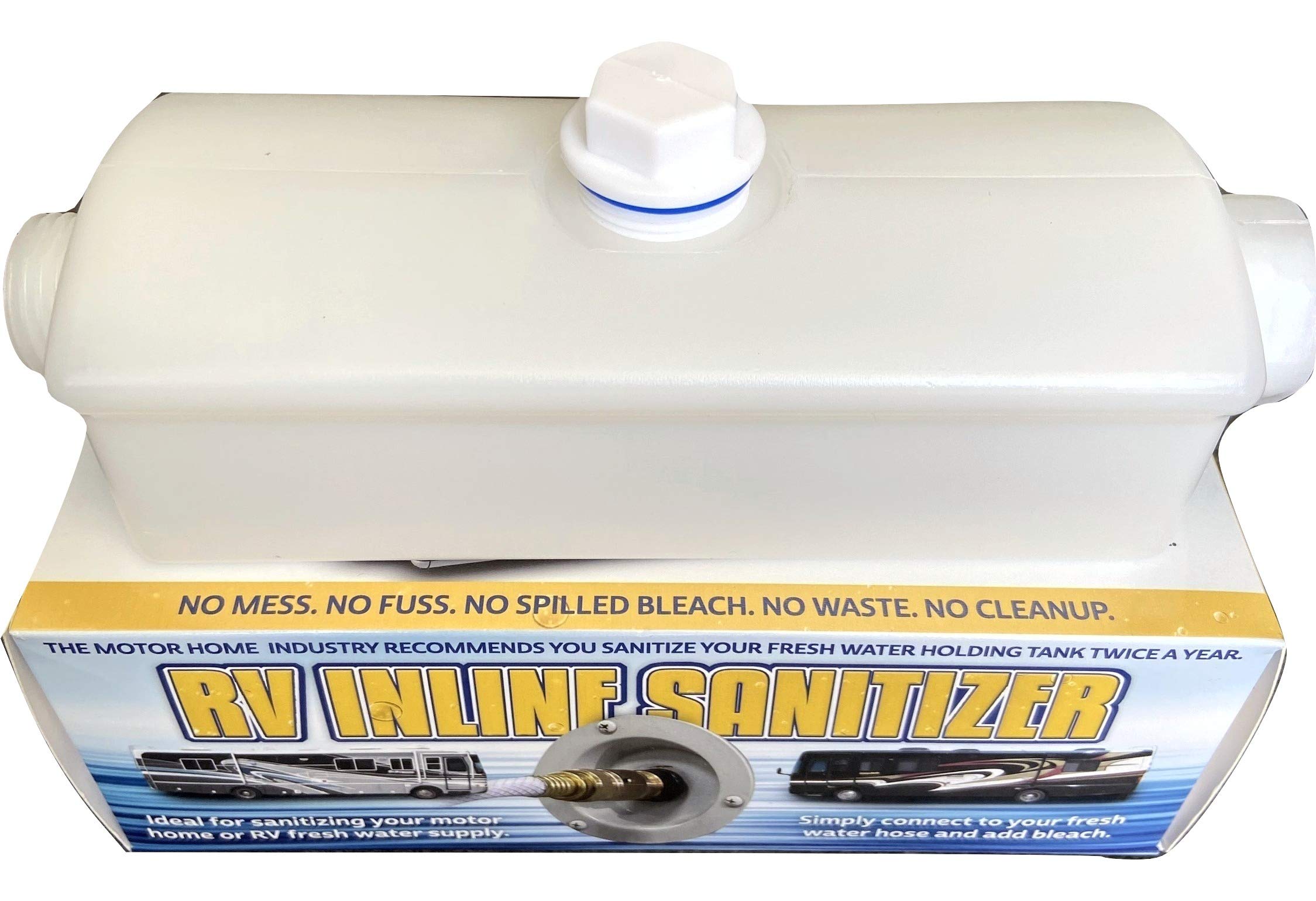 RV Fresh Water Tank Disinfectant Kit - No Mess, No Moving Parts, Easy Hose Connection with Bleach for Safe & Clean Water | Perfect for RV Camping, Travel & Outdoor Adventures