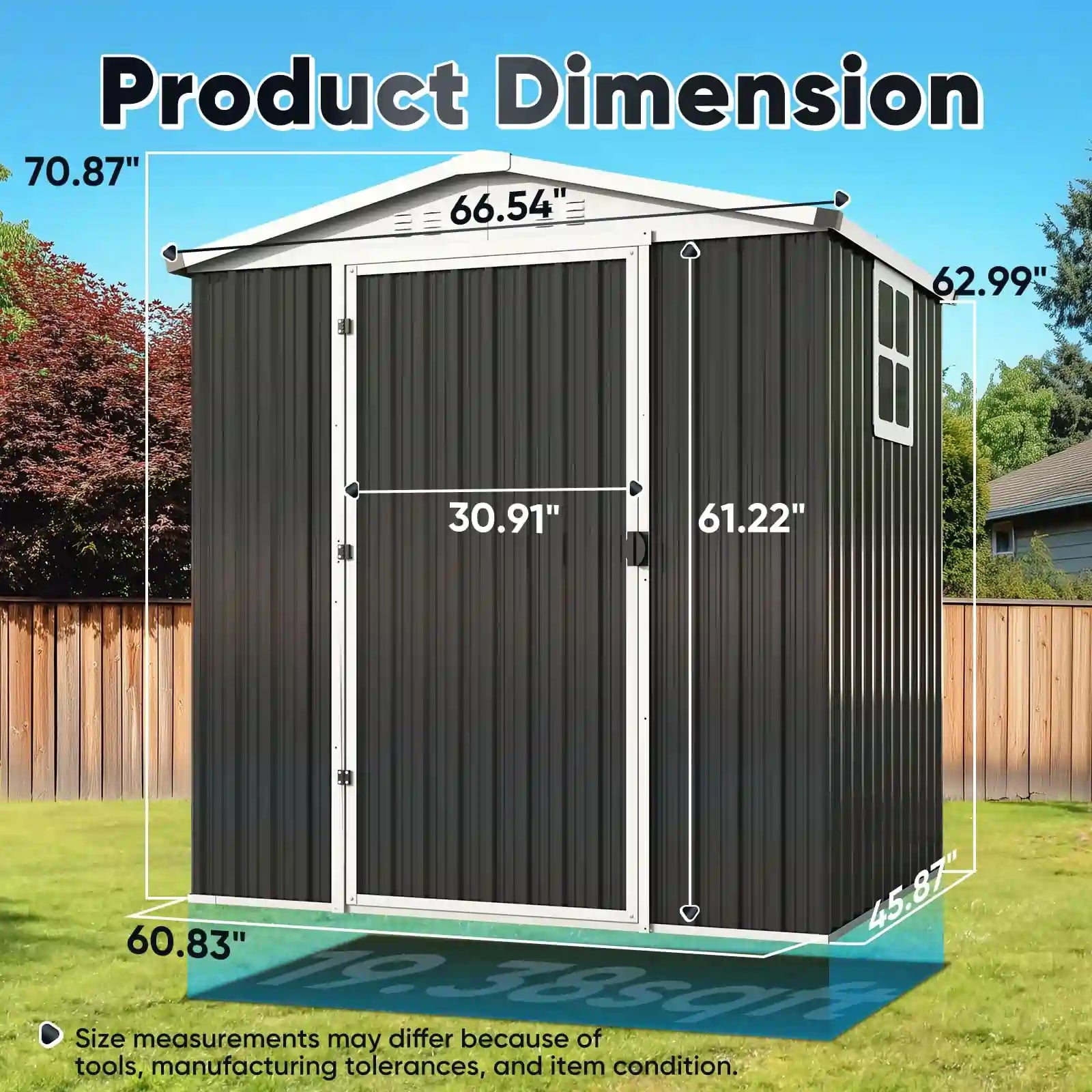 Secure Metal Storage Shed with Combination Lock - Weatherproof Outdoor Storage for Garden Tools, Pool Equipment & Backyard Organization