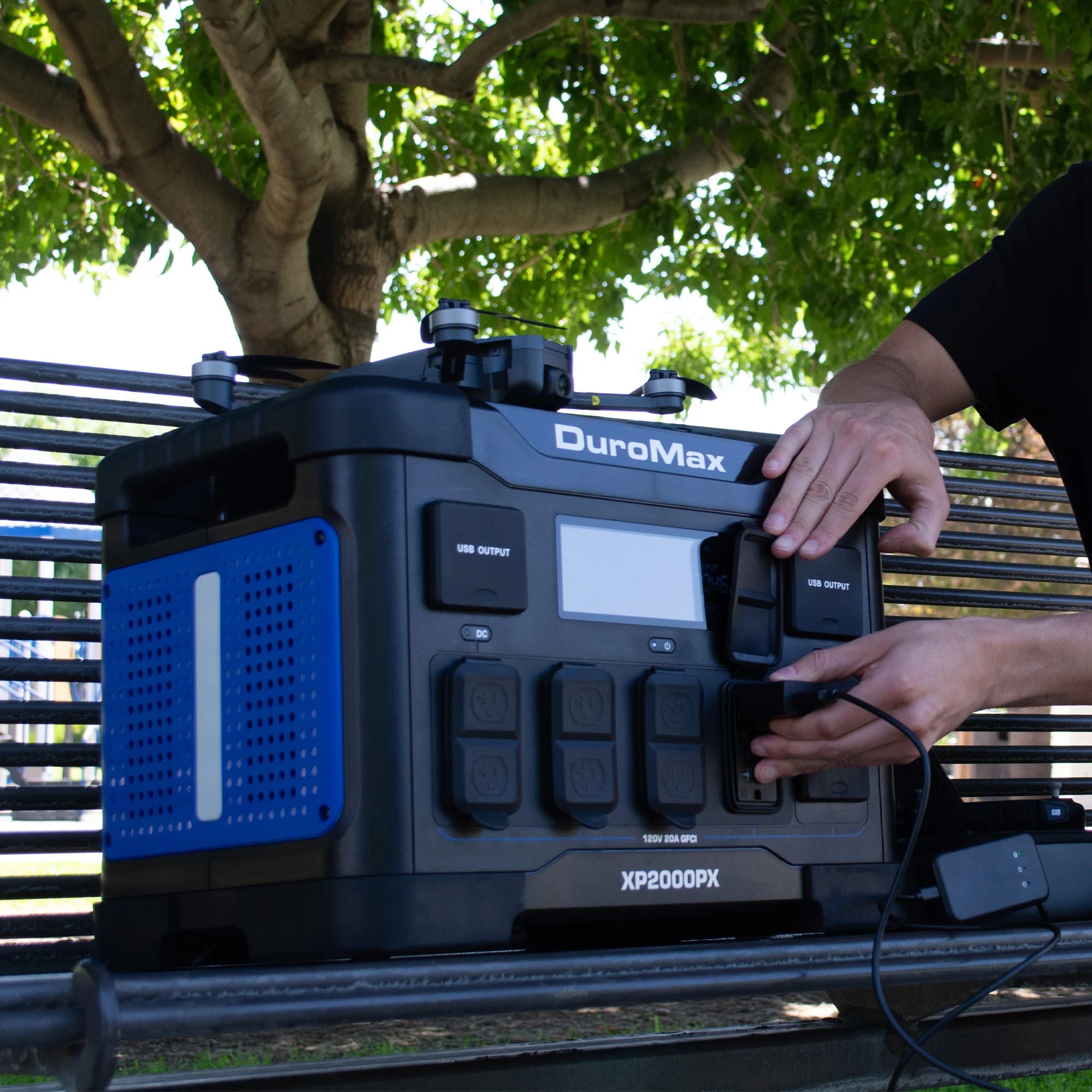 DuroMax XP2000PX 2000W Portable Power Station with 1843Wh LiFePO4 Battery - 30A Output for Camping, RV Trips & Emergency Backup Power