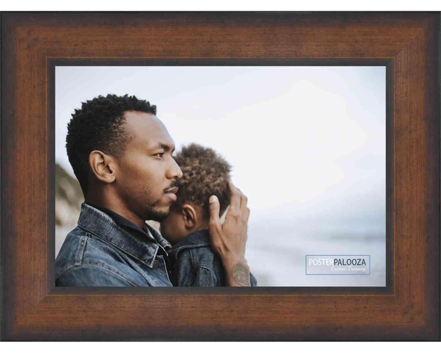 30x15 Contemporary Antique Gold Wood Picture Frame with UV Acrylic, Foam Board Backing & Hanging Hardware - Perfect for Posters, Artwork & Home Decor