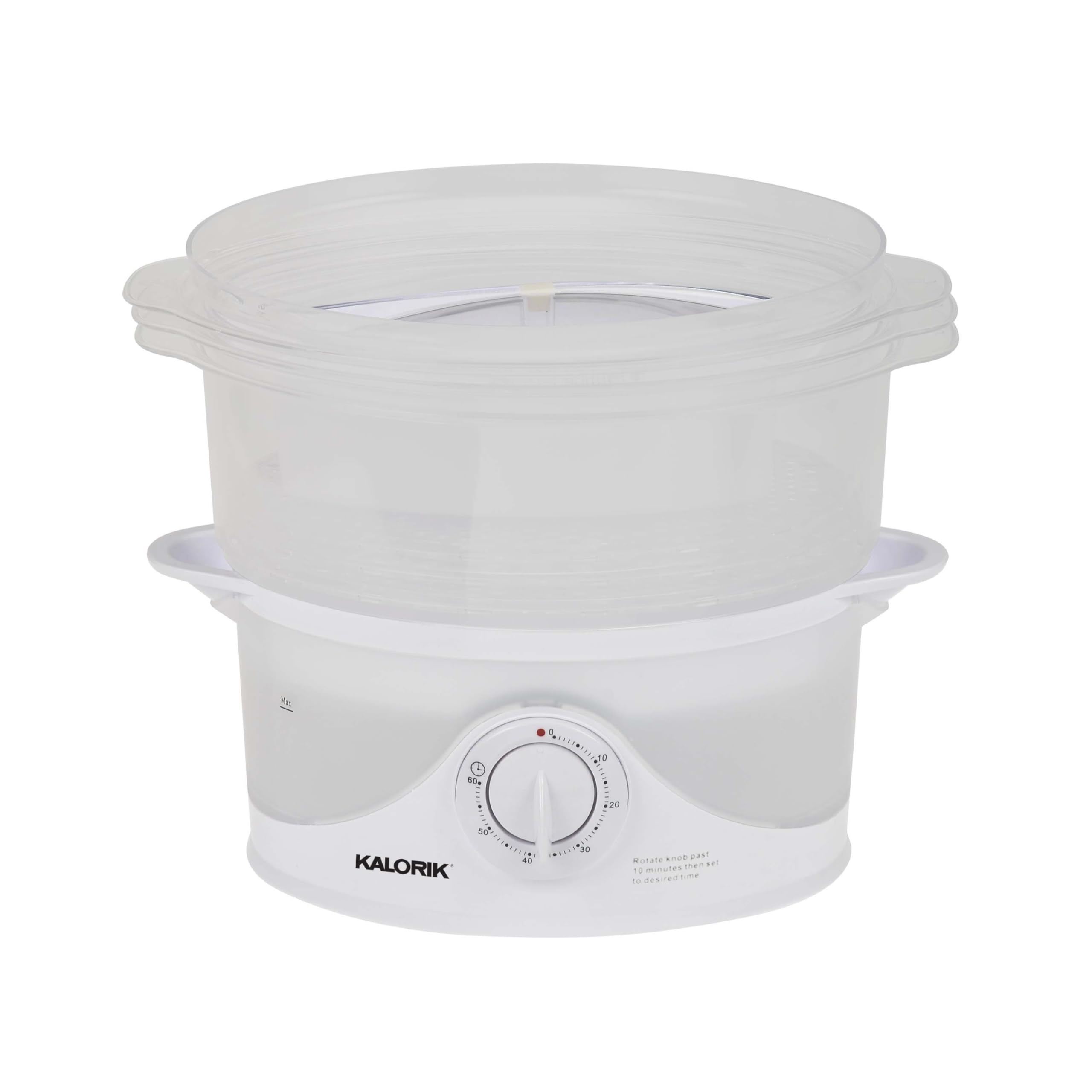 Kalorik White Food Steamer - 3-Tier Electric Vegetable Steamer for Healthy Cooking | Perfect for Meal Prep, Baby Food & Home Kitchen Use