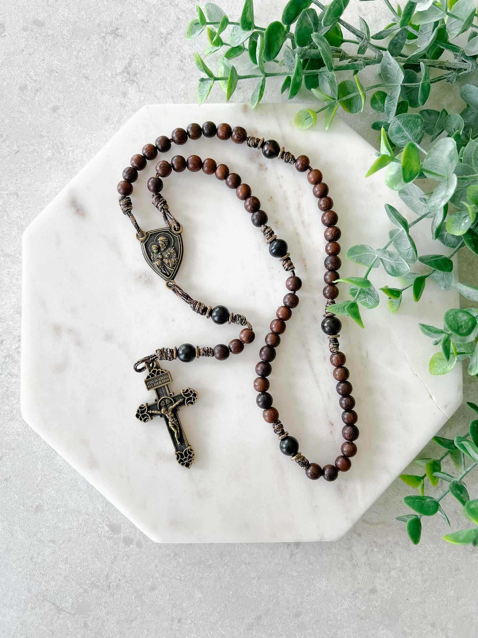 St. Joseph Terror of Demons Rosary - Antique Bronze Catholic Prayer Beads for Spiritual Protection & Devotion | Perfect for Daily Prayer, Meditation & Religious Gifts